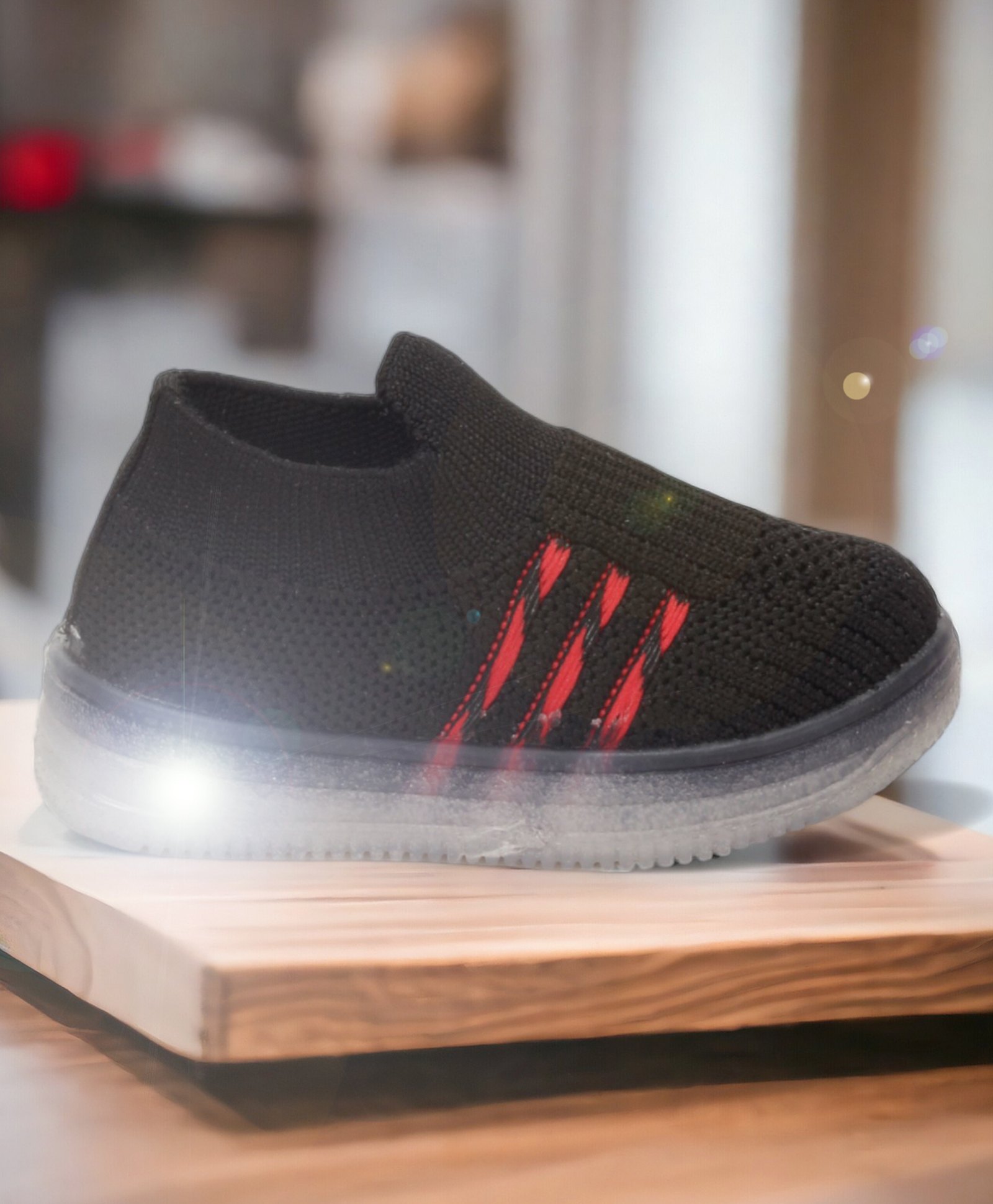 Lil Lollipop Mesh Detailed Slip On LED Shoes - Black-picture-17