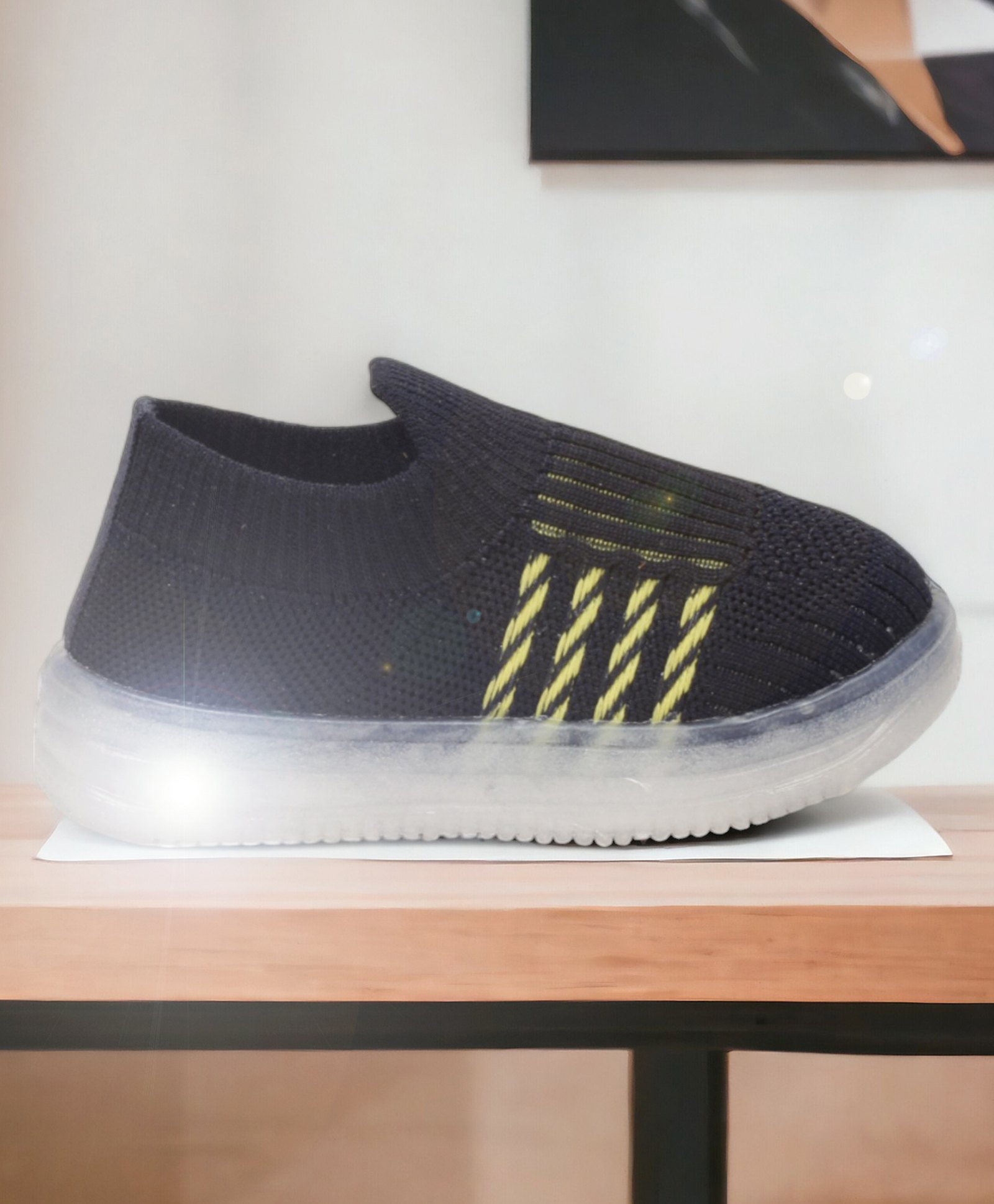 Lil Lollipop Mesh Detailed Slip On LED Shoes - Navy Blue-picture-38