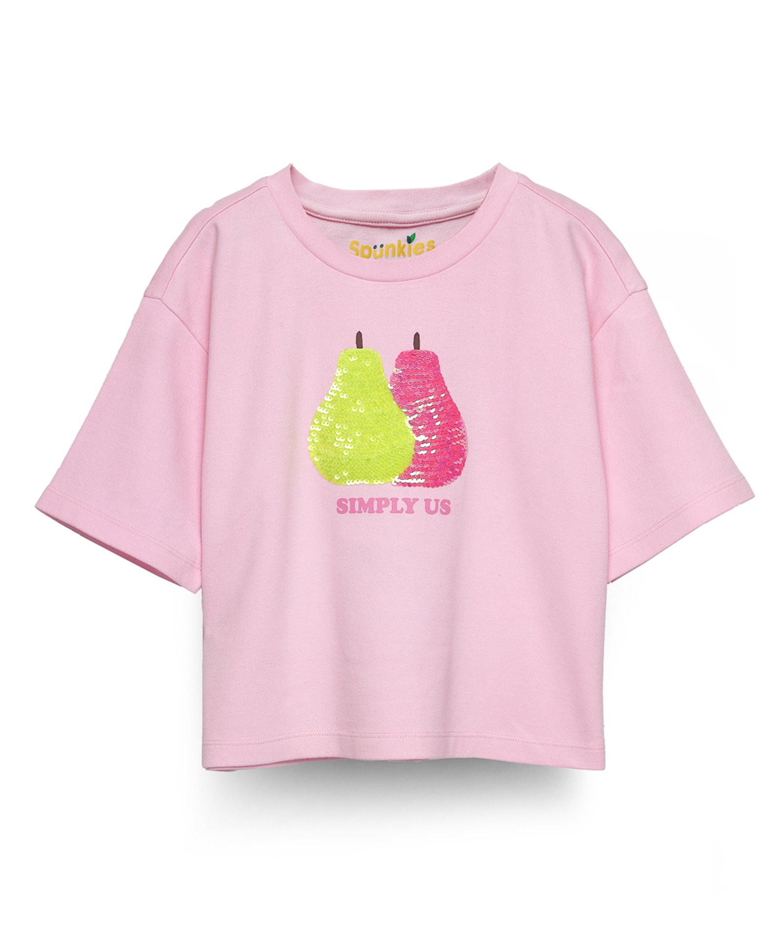 Spunkies Half Sleeves Pears Sequin Embellished Top - Pink-picture-28