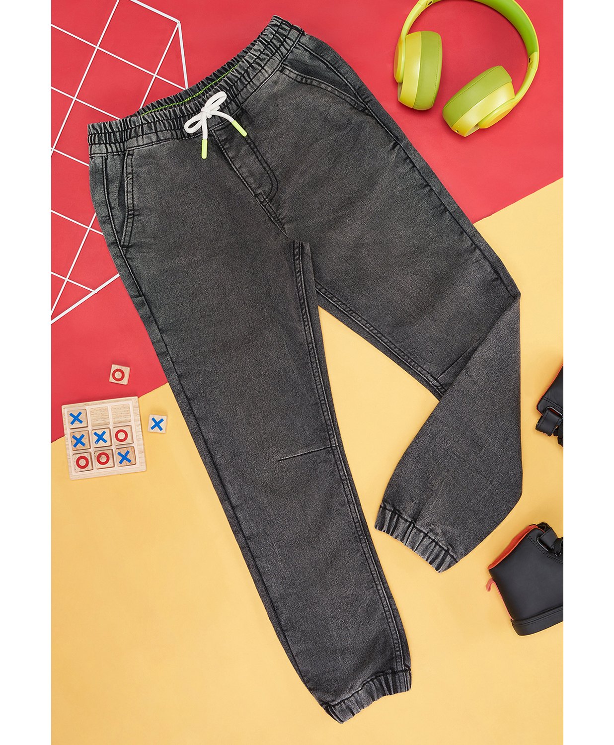 Pantaloons Junior Cotton Elastane Solid Jeans - Quarry Grey-picture-19