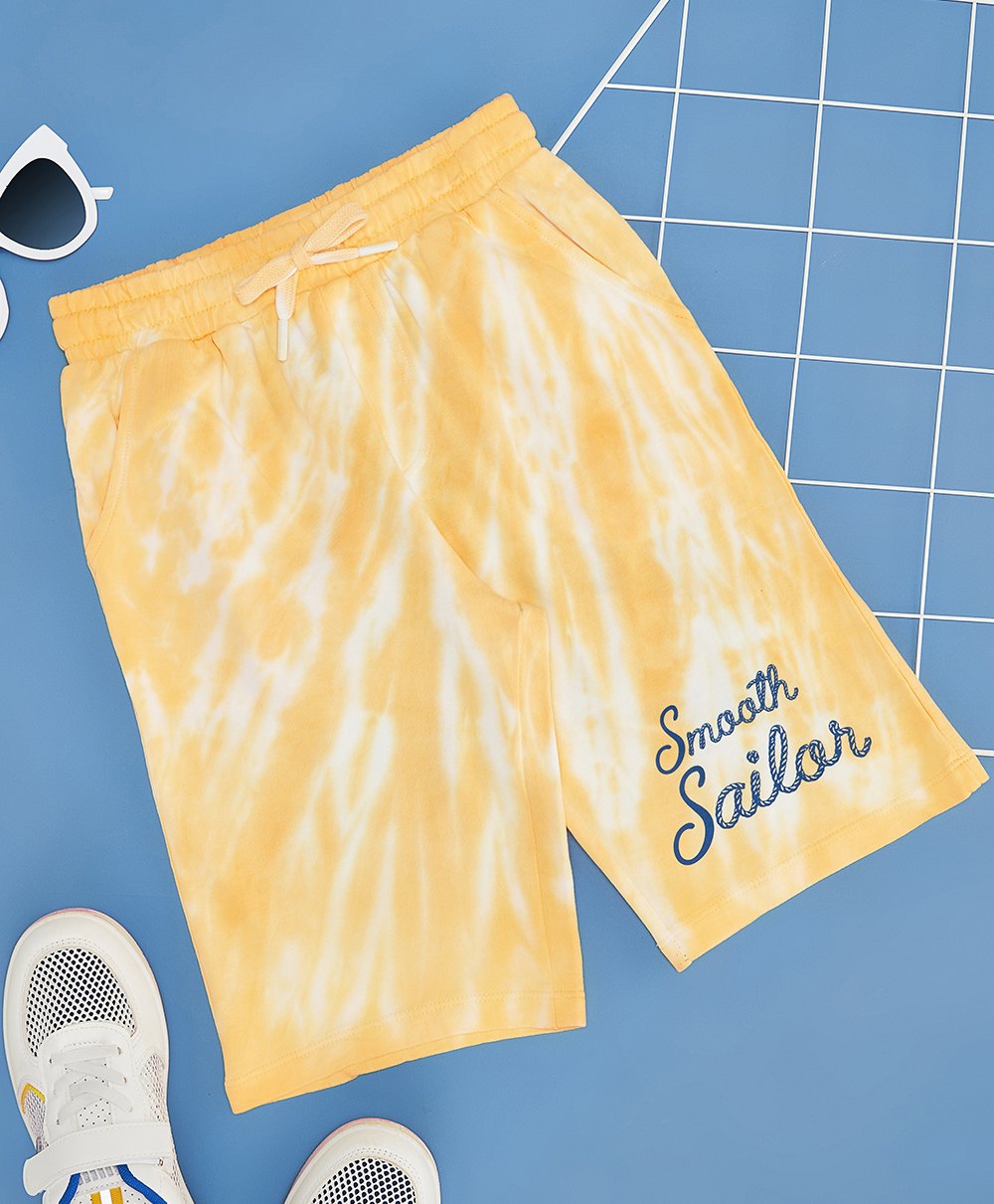 Pantaloons Junior Smooth Sailor Text Printed Tie Dye Shorts - White-picture-14