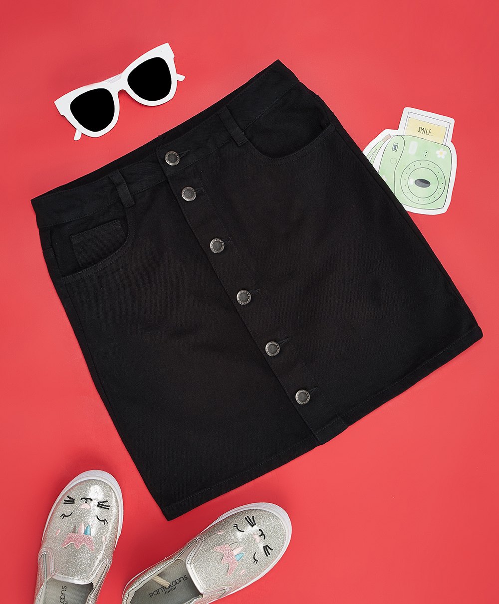Pantaloons Junior Solid Skirt - Black-picture-18