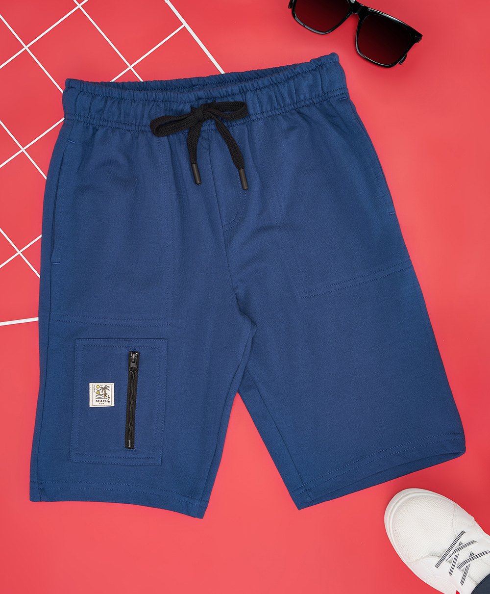 Pantaloons Junior Beach Theme Patch Detailed Shorts - Dark Denim-picture-27