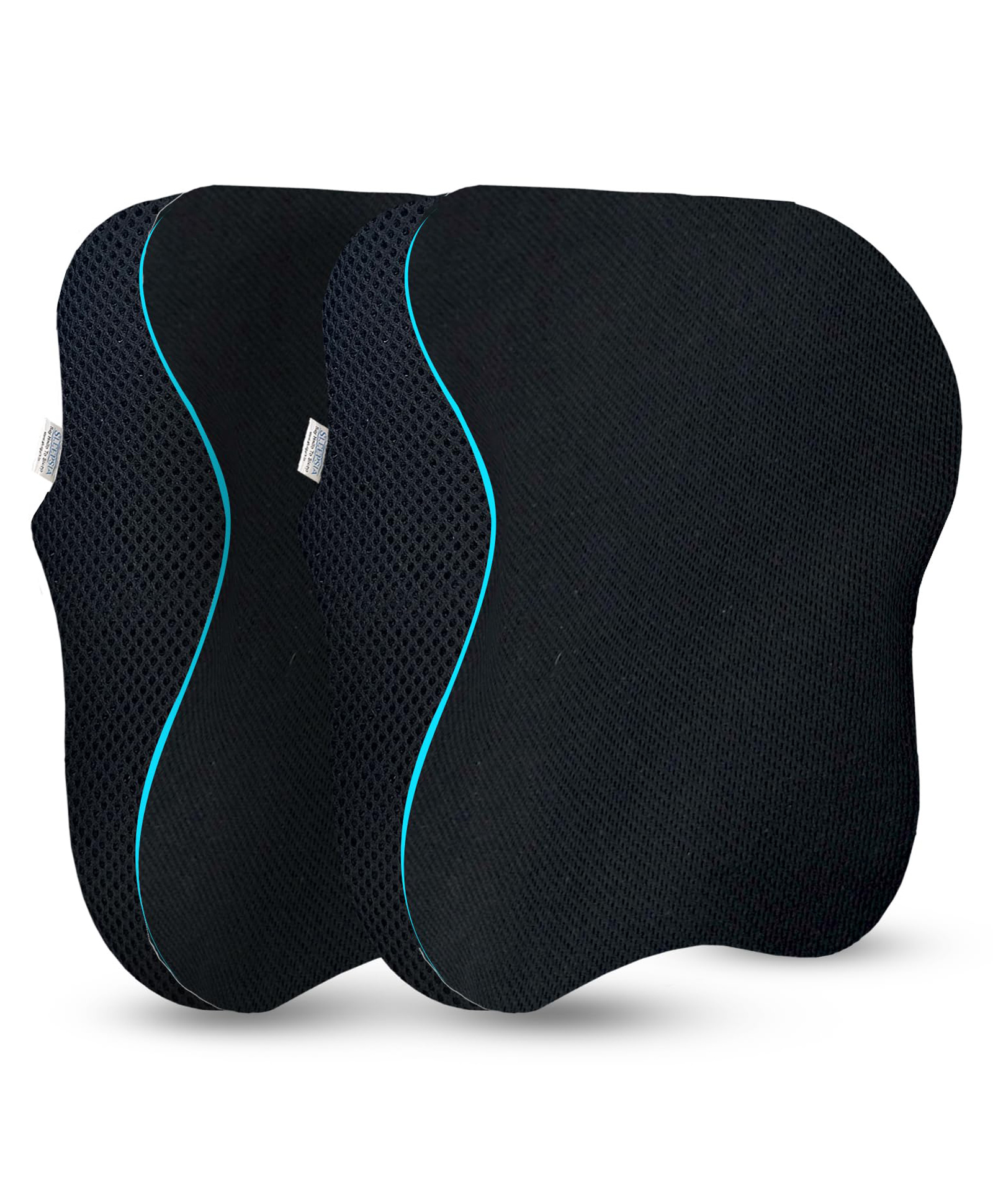 Sleepsia Ultimate Home & Car Neck Rest Pillow | 100% Memory Foam Car Ergonomic Seat Headrest Neck Pillow for Cervical Support - (Large, Black) Suitable for All Cars ( Pack of 2)-image-15