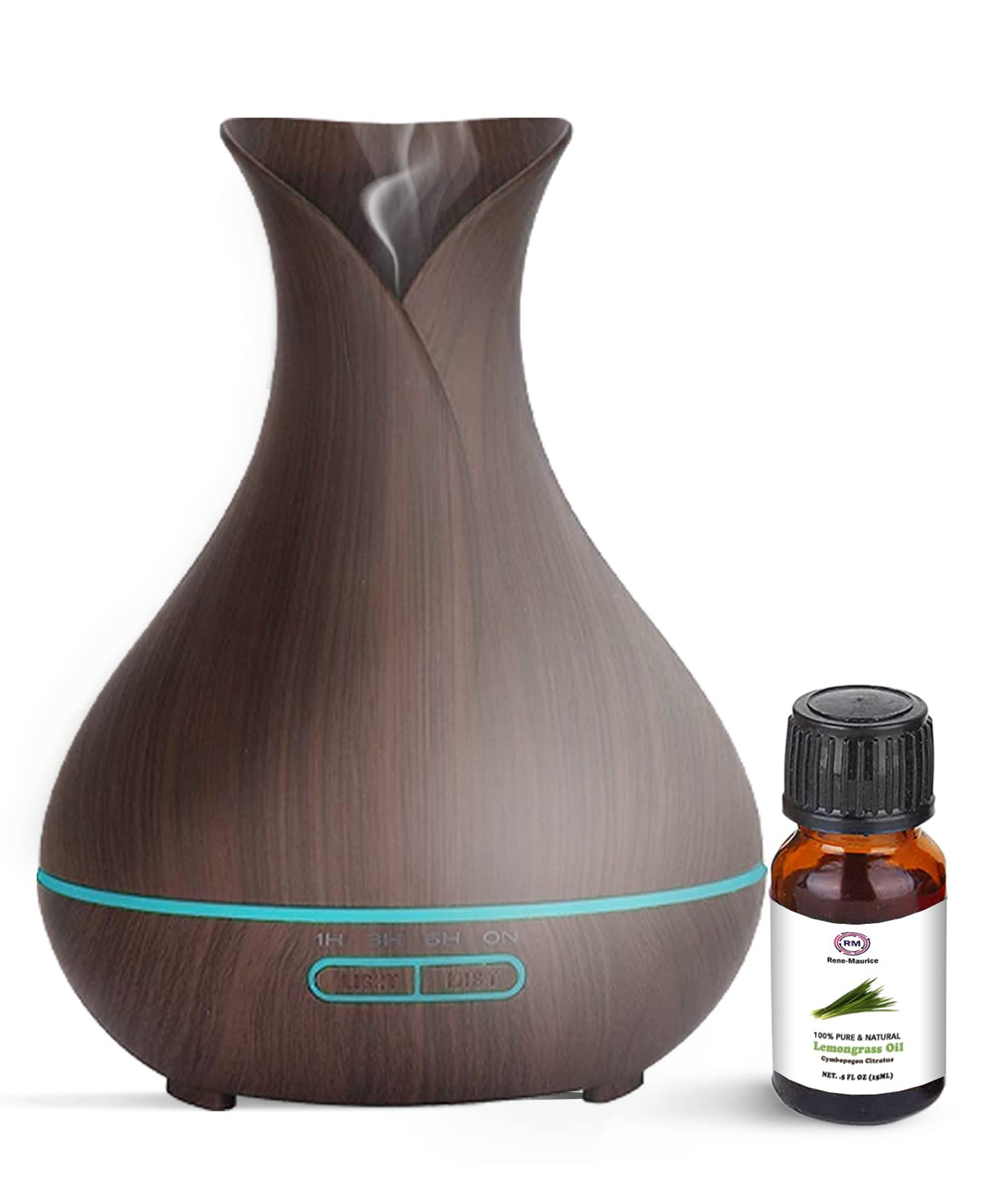 Sleepsia Rene-Maurice Premium Electric Aroma Diffuser for Home Fragrance | Humidifier for Room | 7 Calm Mood Changing LED Lights with Free Essential Oil Ultrasonic Auto Off Humidifier Diffuser for Meditation-picture-11