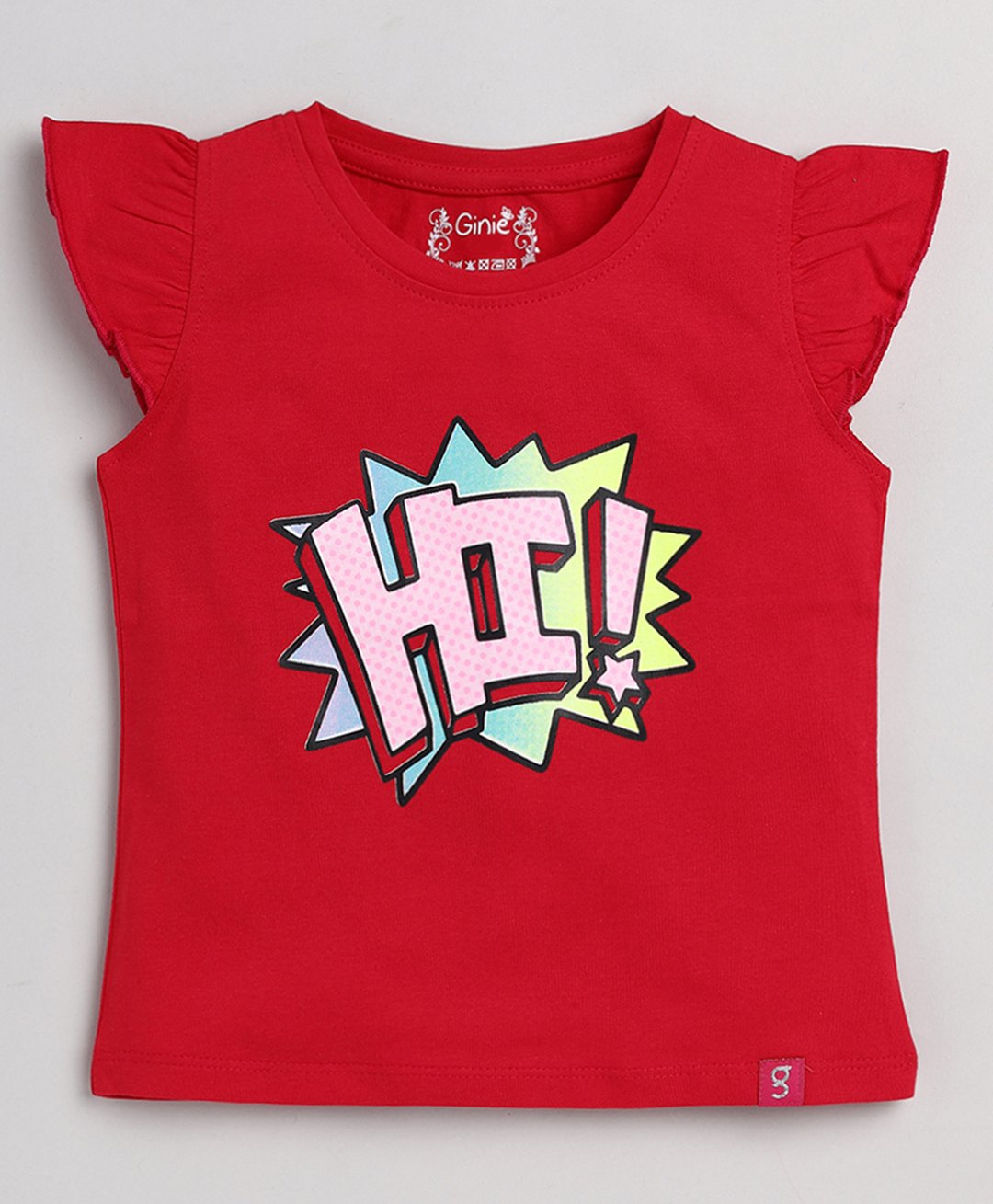 giniekids Cotton Cap Sleeves Vehicle Printed Top - Rani-image-47