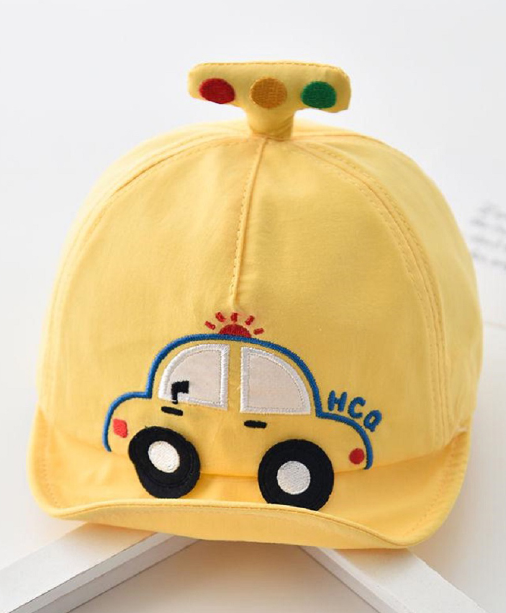 Ziory Cotton Baseball Car Designed Cap - Yellow-image-46