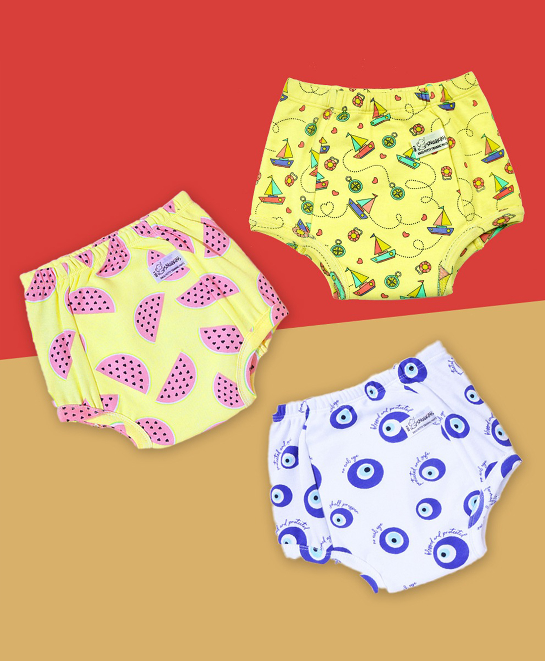 Snugkins - Snug Potty Training Pull-up Pants for Babies Reusable Potty Training Underwear   (Size 2, Fits 2 - 3 years) - Pack of 3-picture-33