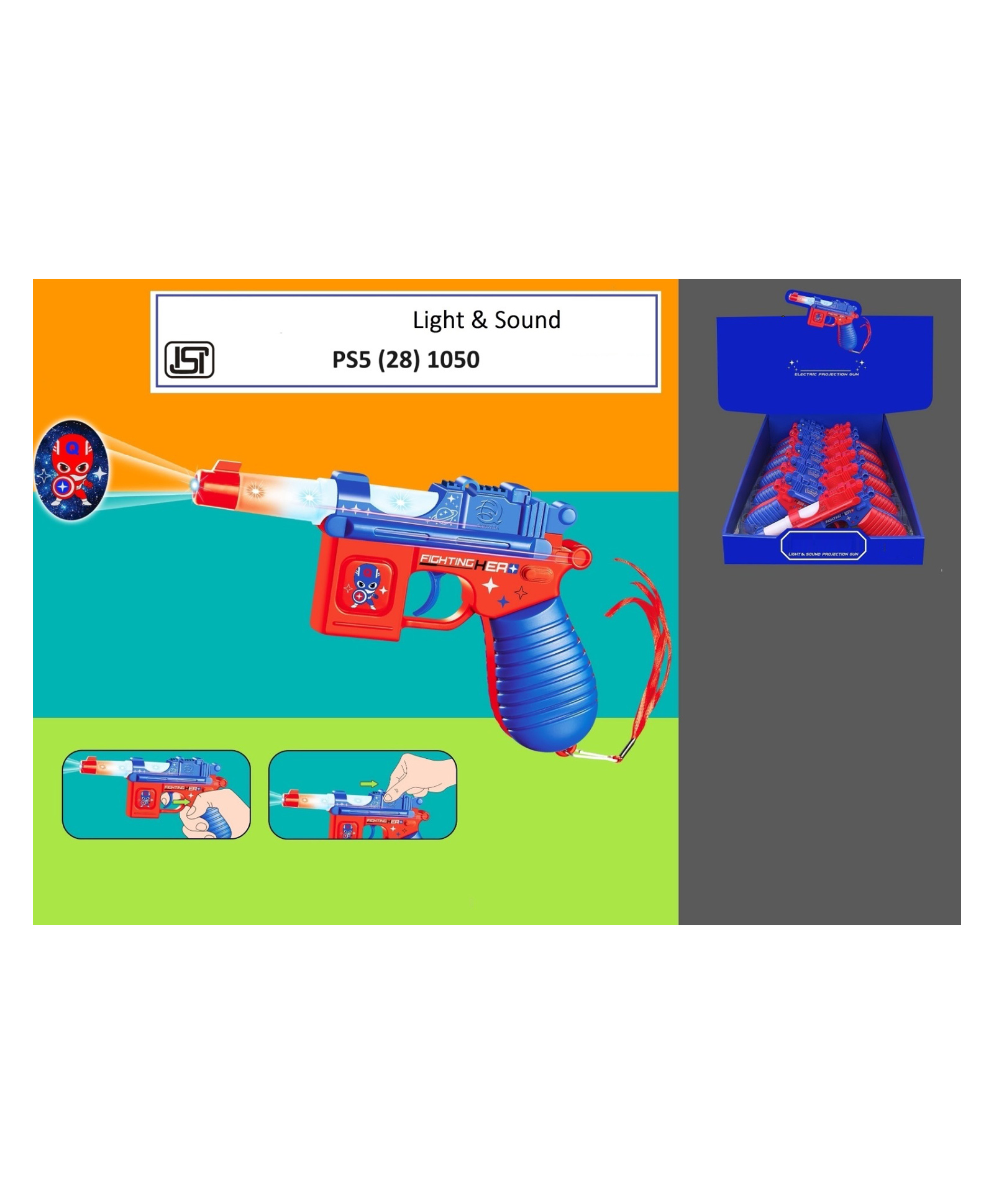 Sanjary Pistol Gun with Image Projecting  Light and Sound Toy Gun for Kids - Color & Design May Vary-picture-34