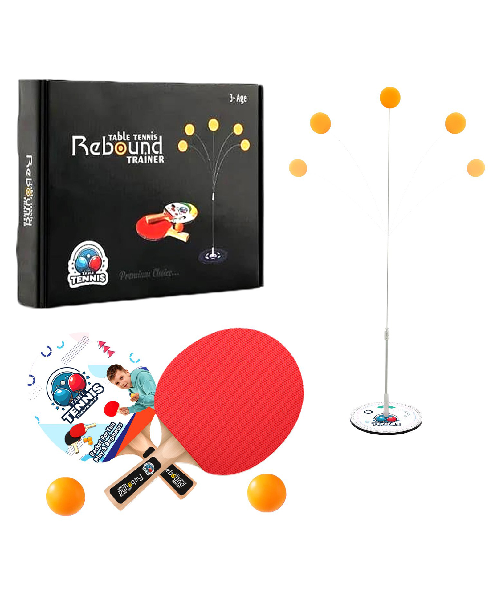 Nicres Table Tennis Trainer Ping Pong Rackets and Balls Base Training Practice Set-image-24