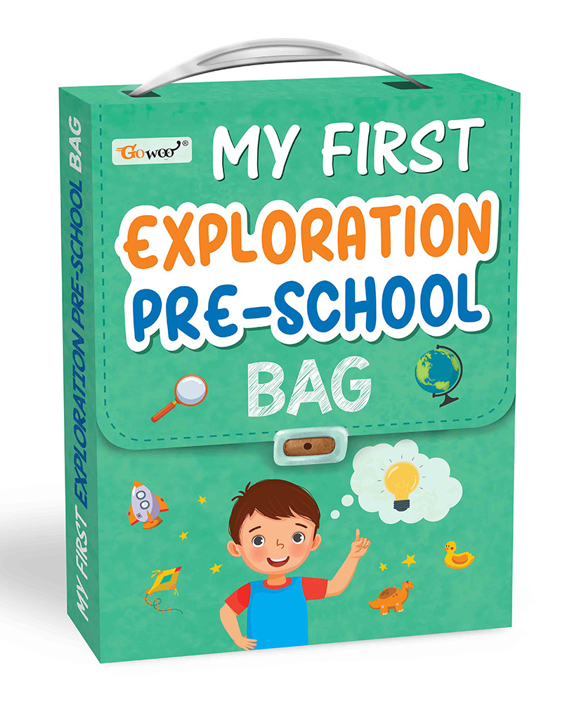 My first Exploration Preschool Bag : Educational Learning books, Picture Book Collections for Eary Learning, Books for Kids Shapes, First Words, Alphabet and more | Set of 8 learning book-image-18