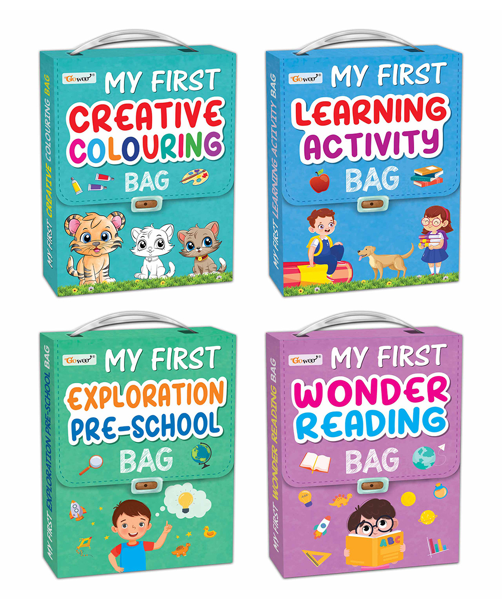 My first Creative colouring, learning Activity, Exploration Preschool and Wonder Reading bags : Eary Learning Picture Book, Educational Learning books, Story reading collection|Pack of 4 learning bags-image-11