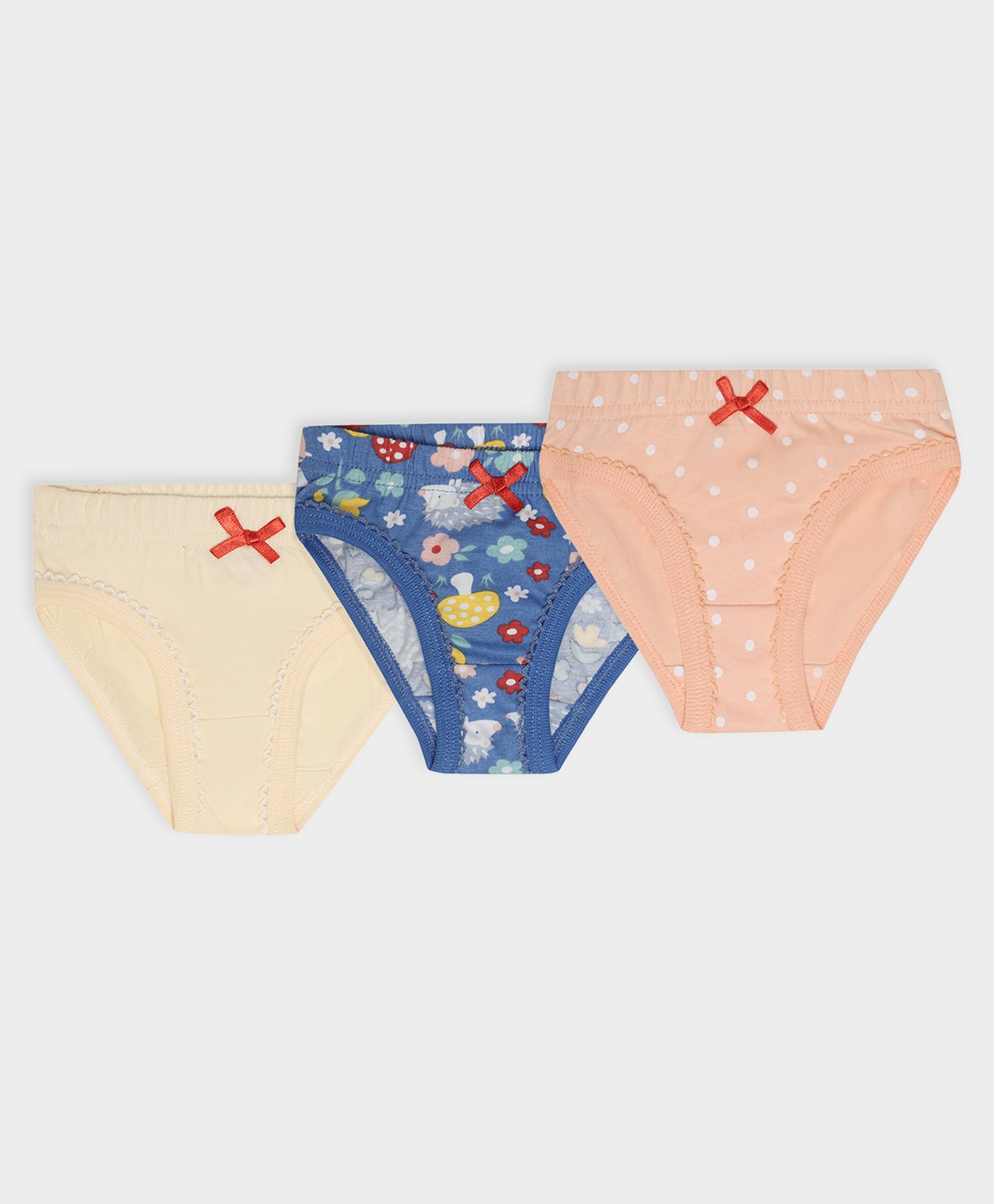 Mi Arcus Pack Of 3 Floral Printed Panties - Peach Blue-image-6