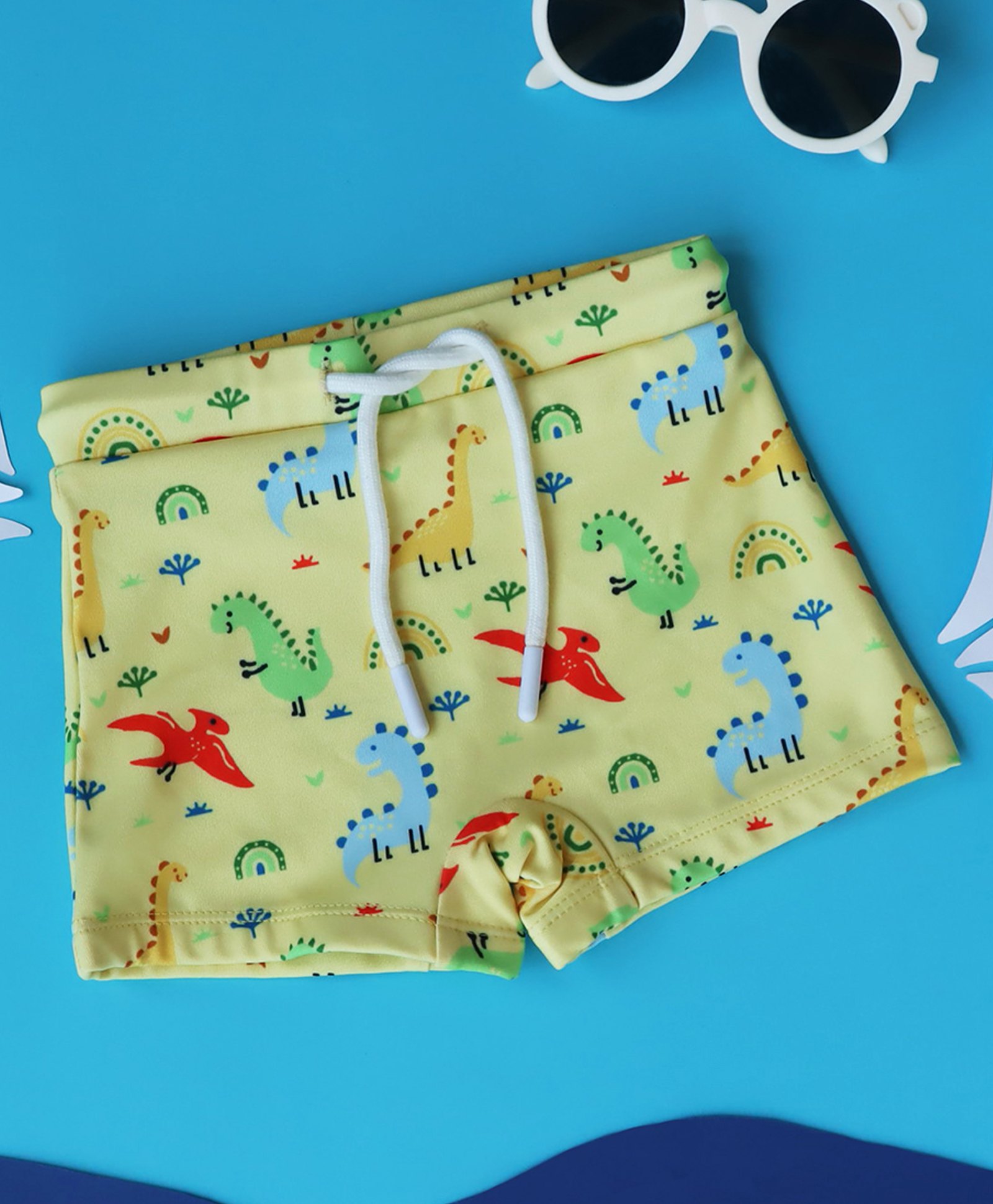 Kicks & Crawl Dinosaur Printed Trunks - Yellow-image-46