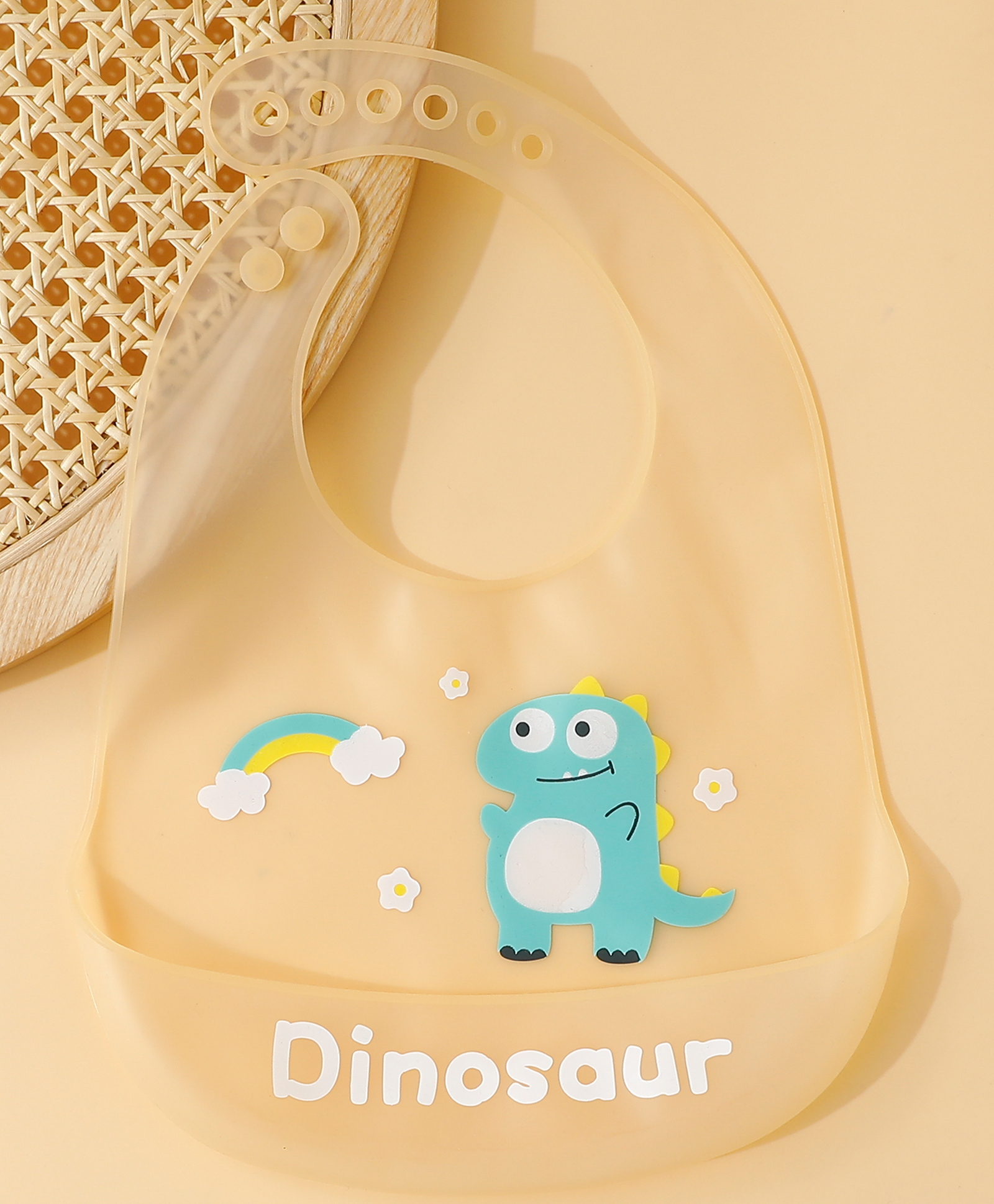 fab n funky Dinosaur Print Crumb Catcher Bibs  - Light Brown-picture-24