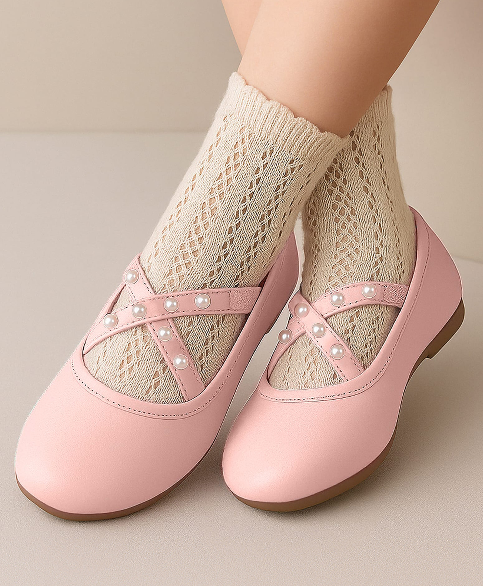 Cute Walk by Babyhug Slip On Ballerinas with Pear Detailing -  Light Pink-picture-16