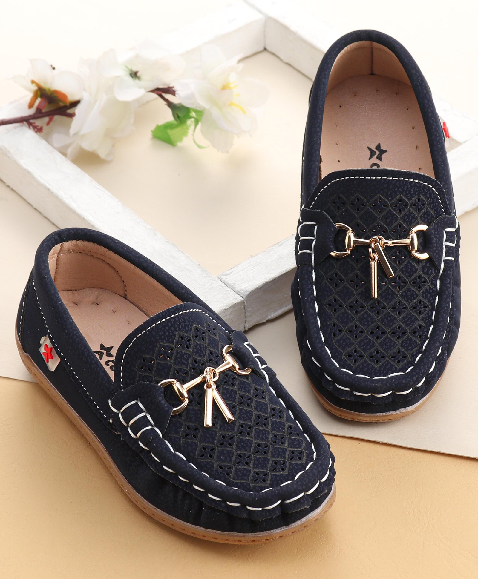 Cute Walk By Babyhug Formal Slip On Shoes - Dark Blue