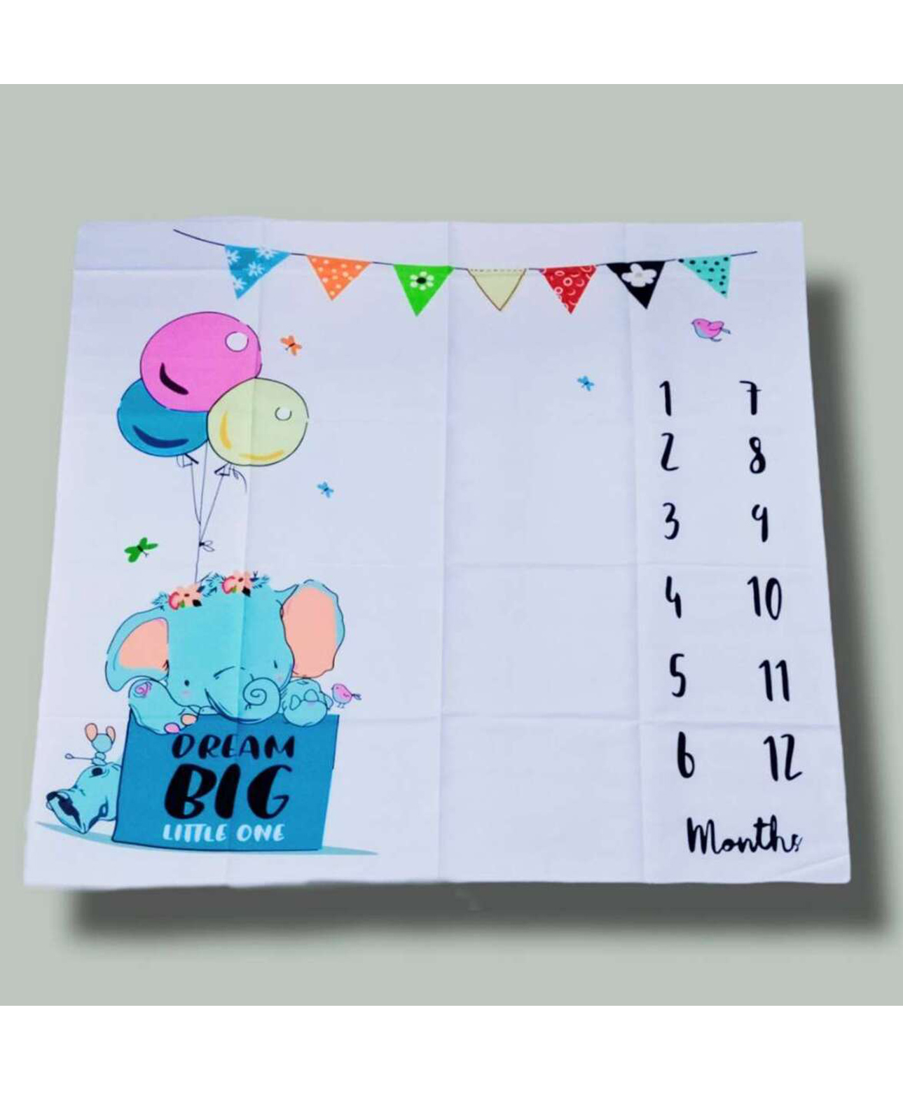 MOMISY Soft L 100 x B 100 cm, Milestone Blanket for Baby, Light and Thin Flannel Blanket Background for Baby New Born Blanket Photoshoot Props Balloon - Multicolour-picture-19