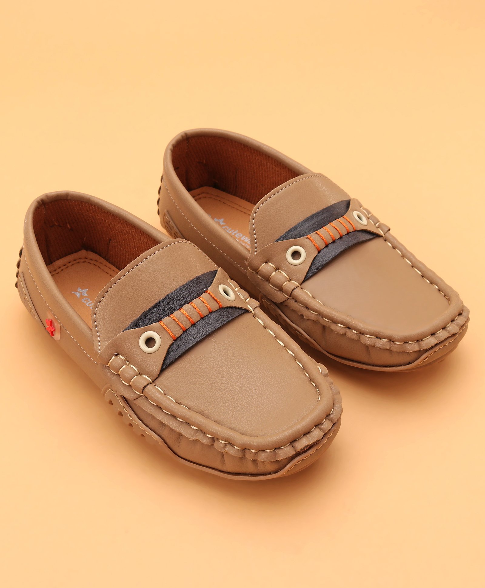 Cute Walk by Babyhug Slip On Party Wear Loafers - Khaki