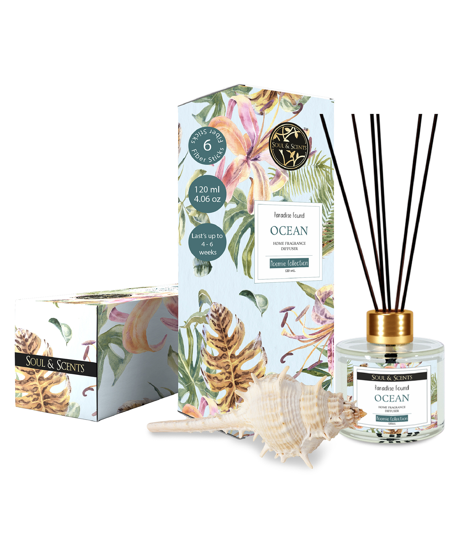 Soul & Scents Ocean Fragrance 120 ml Reed Diffuser Set with 6 Sticks-picture-14