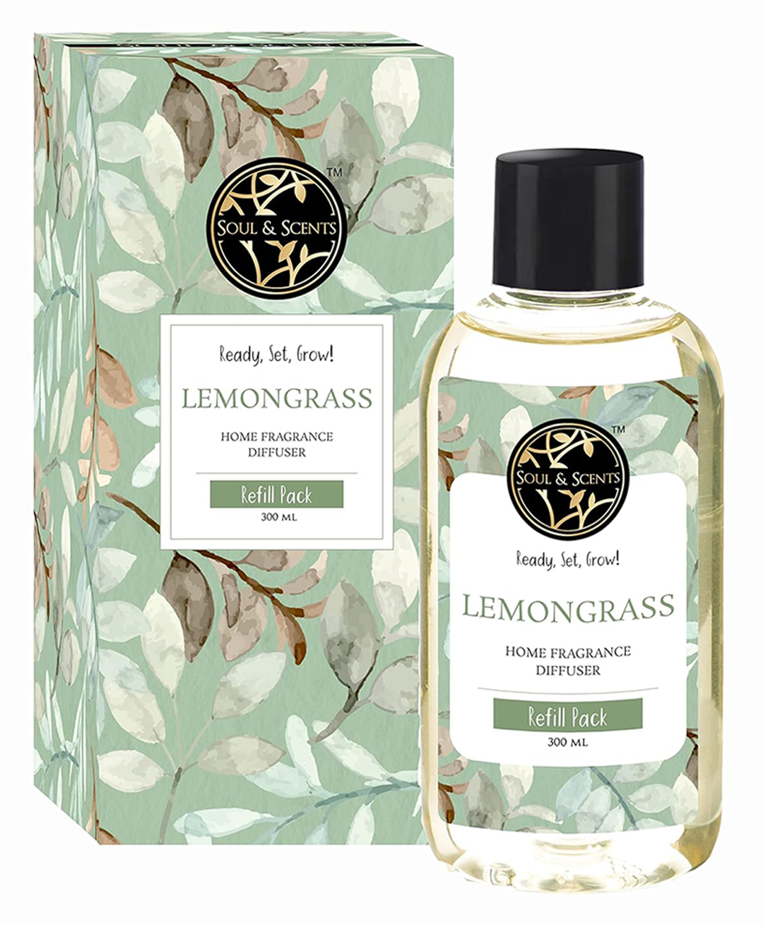 Soul & Scents Lemongrass Fragrance 300 ml Reed Diffuser Refill with 12 Reed Sticks-image-39