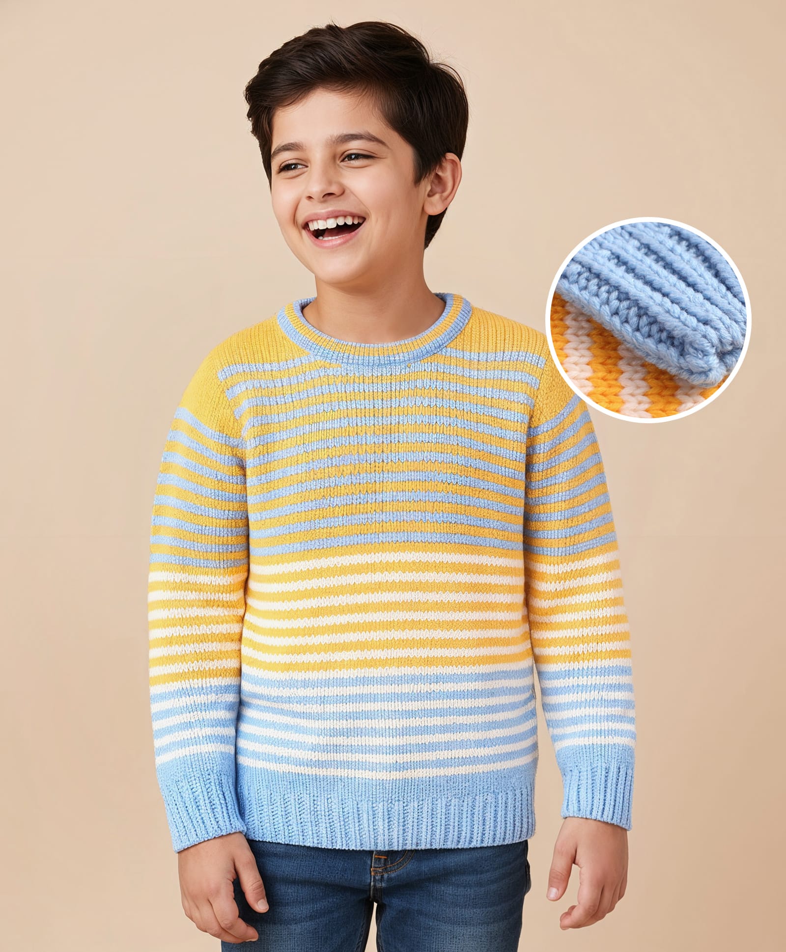 Pine Kids Knit Full Sleeves Striped Pullover - Multicolour-image-8