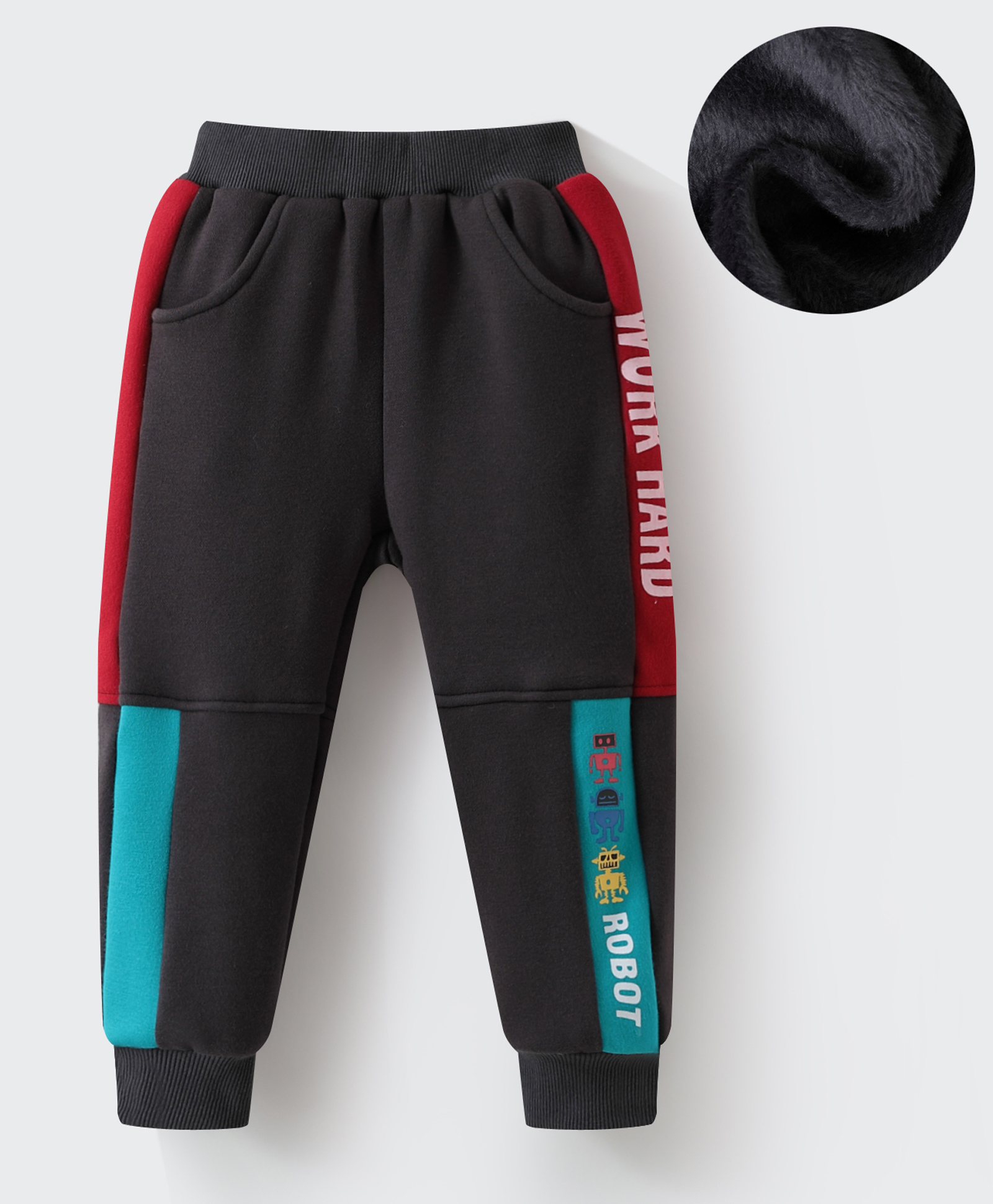 Kookie Kids Full Length Track Pants with Pockets & Text Print - Navy-image-33