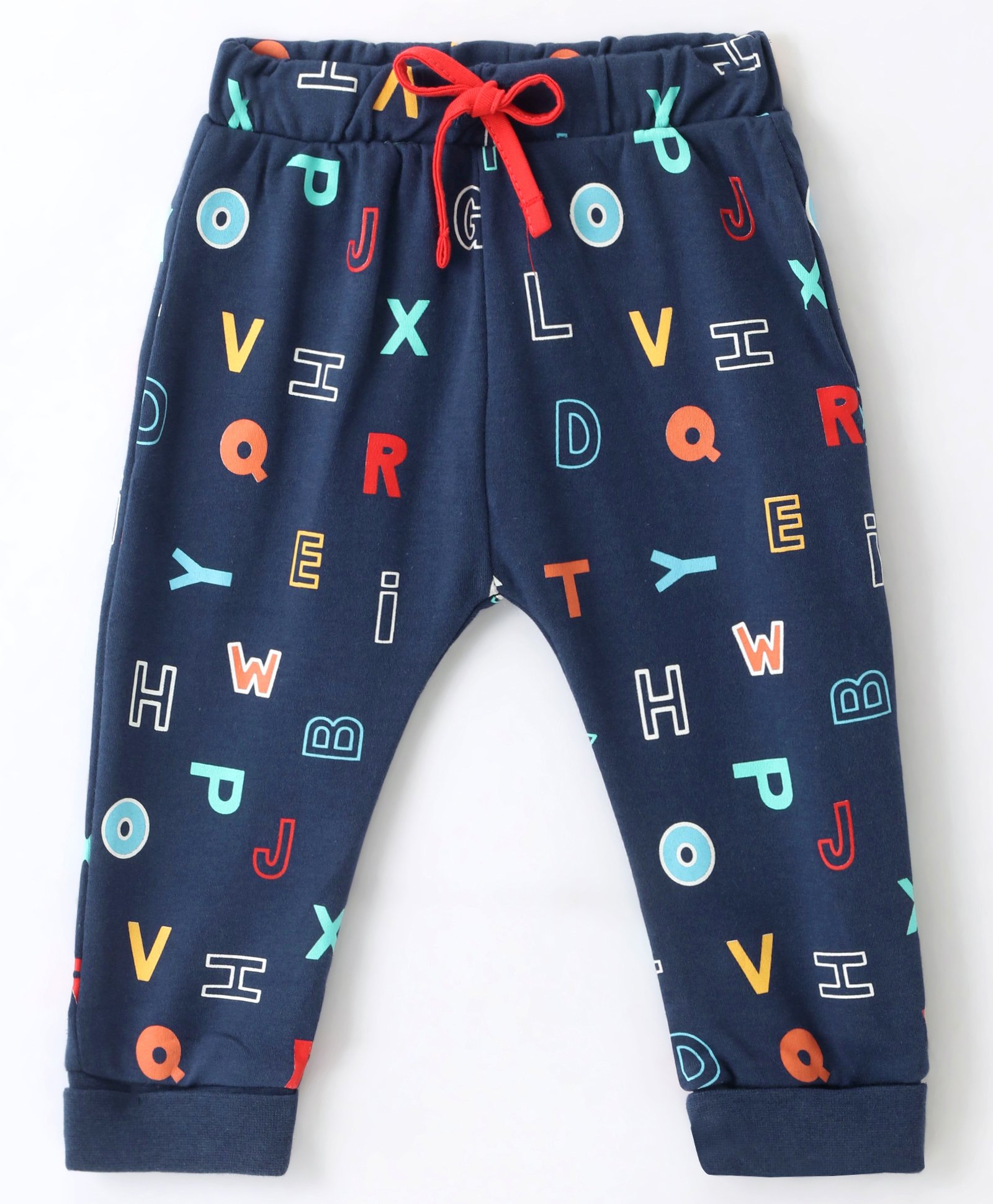CUCUMBER Interlock Knit Full Length Lounge Pant with Alphabetic Print - Navy Blue-picture-12