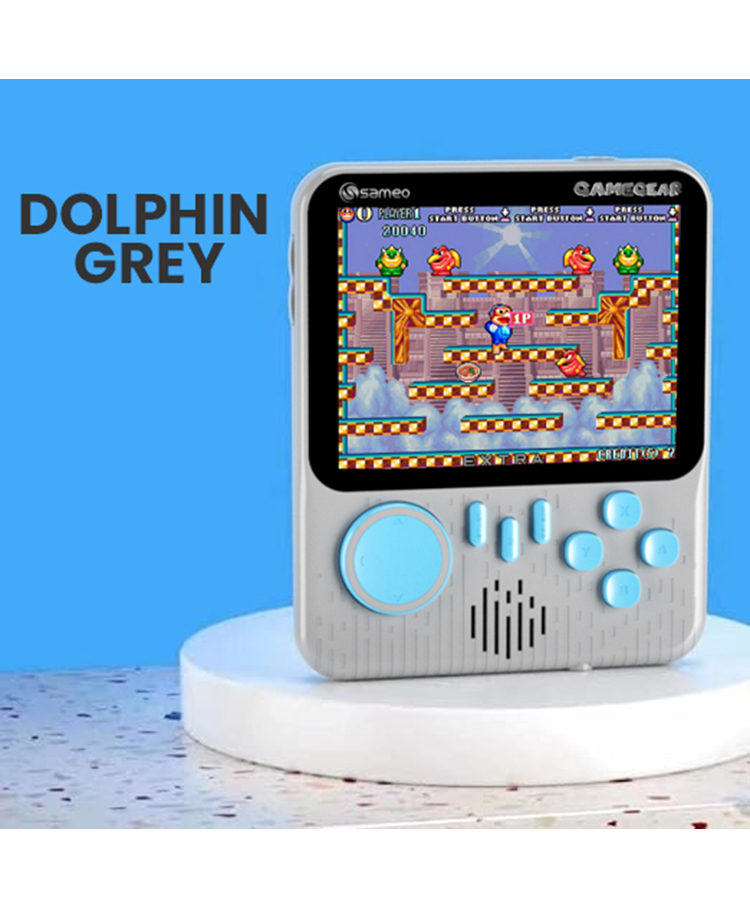 Sameo Rechargeable 8 Bit Classic GameGear Handheld Video Game Console with 666 Classic Retro Games - Dolphin Grey-image-11