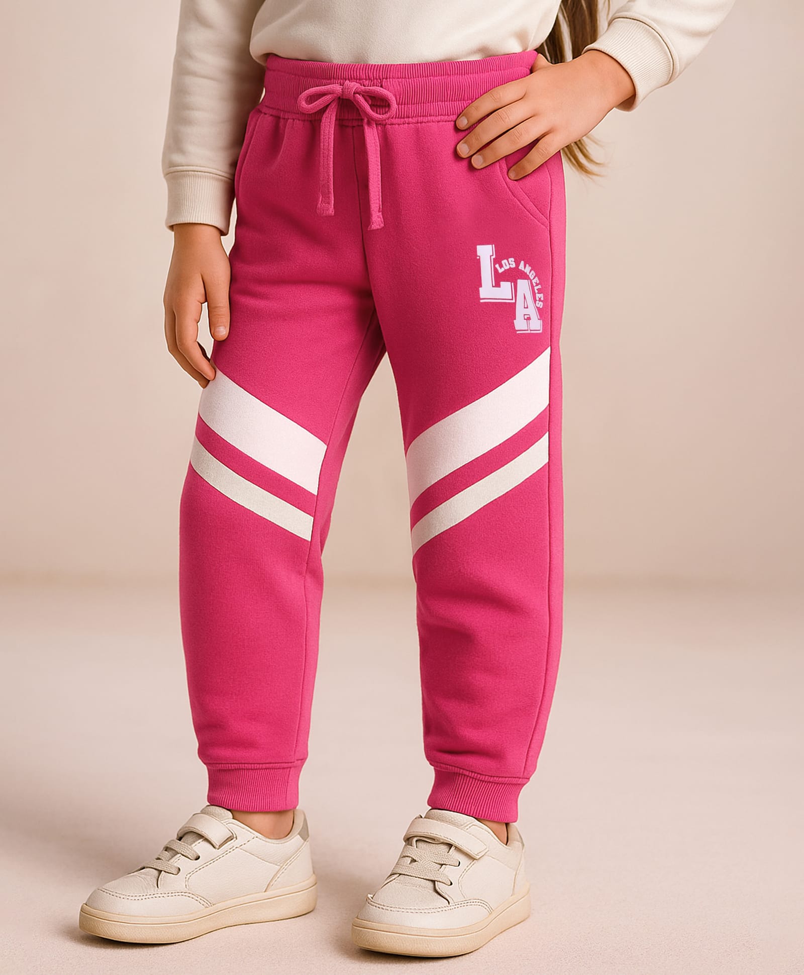 Babyhug Cotton Knit Full Length Lounge Pants With Text Print - Dark Pink-picture-32