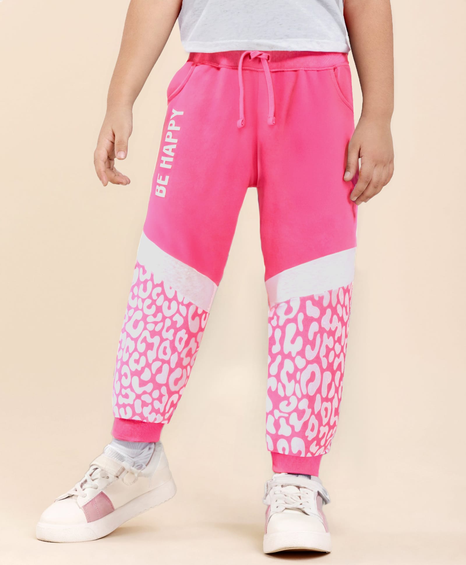 Babyhug Cotton Knit Full Length Lounge Pants With Text Print - Dark Pink-picture-13
