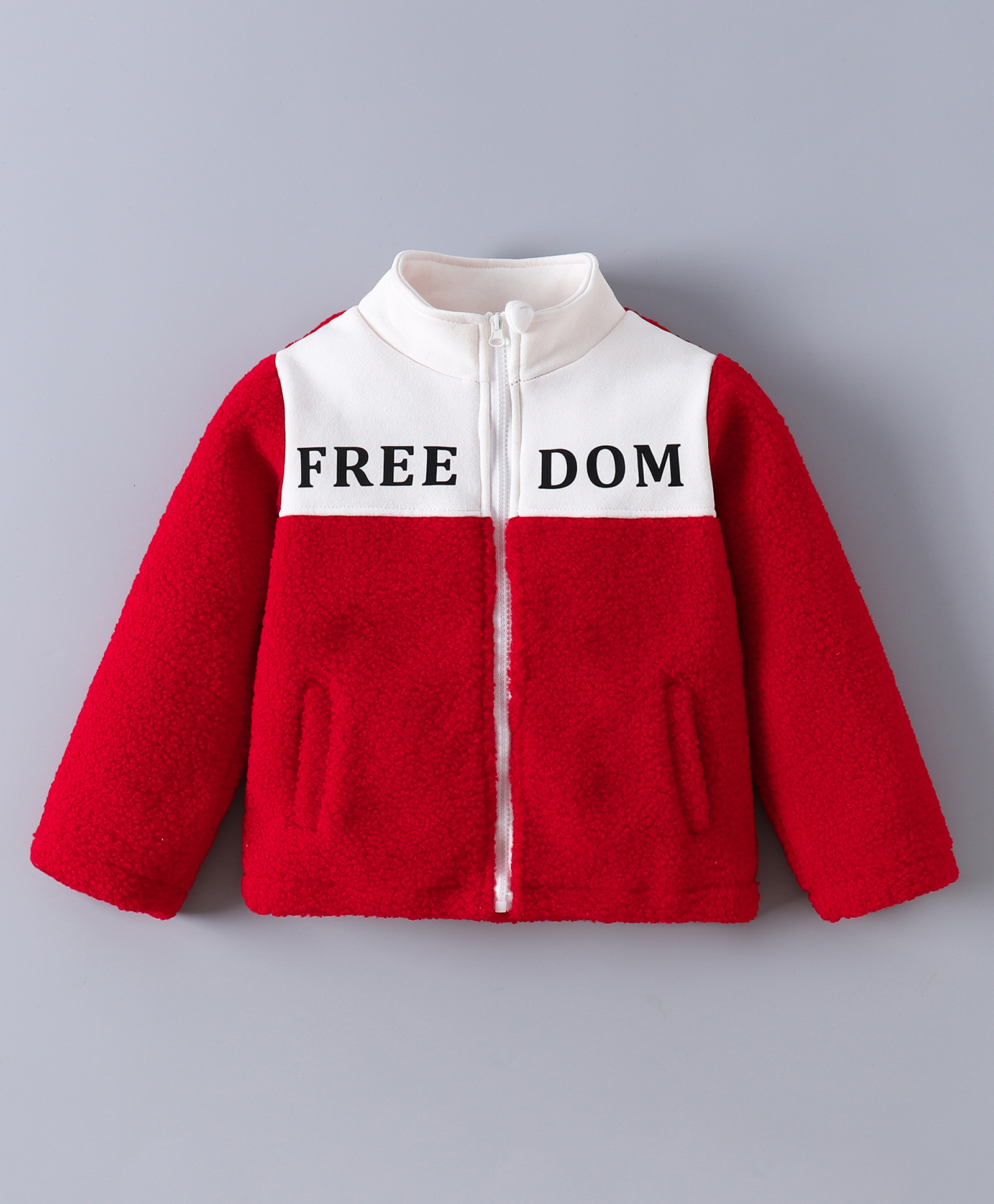 Kookie Kids Full Sleeves Front Open Jacket with Text Print - Maroon-picture-13