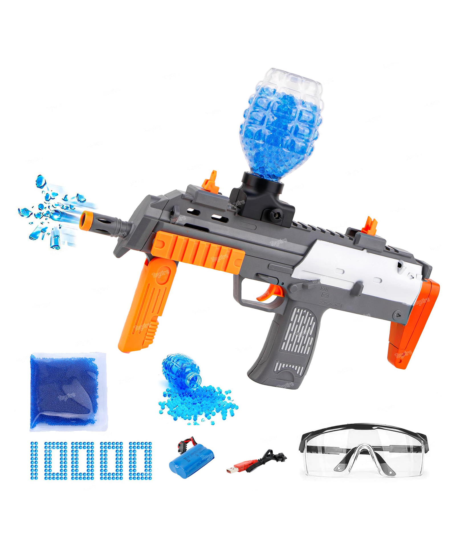 fiddlerz Toysire 2 in 1 Shooting Air & Water Gel Ball Gun Toy for Boys Water Beads and Goggles for Outdoor Activities-picture-34