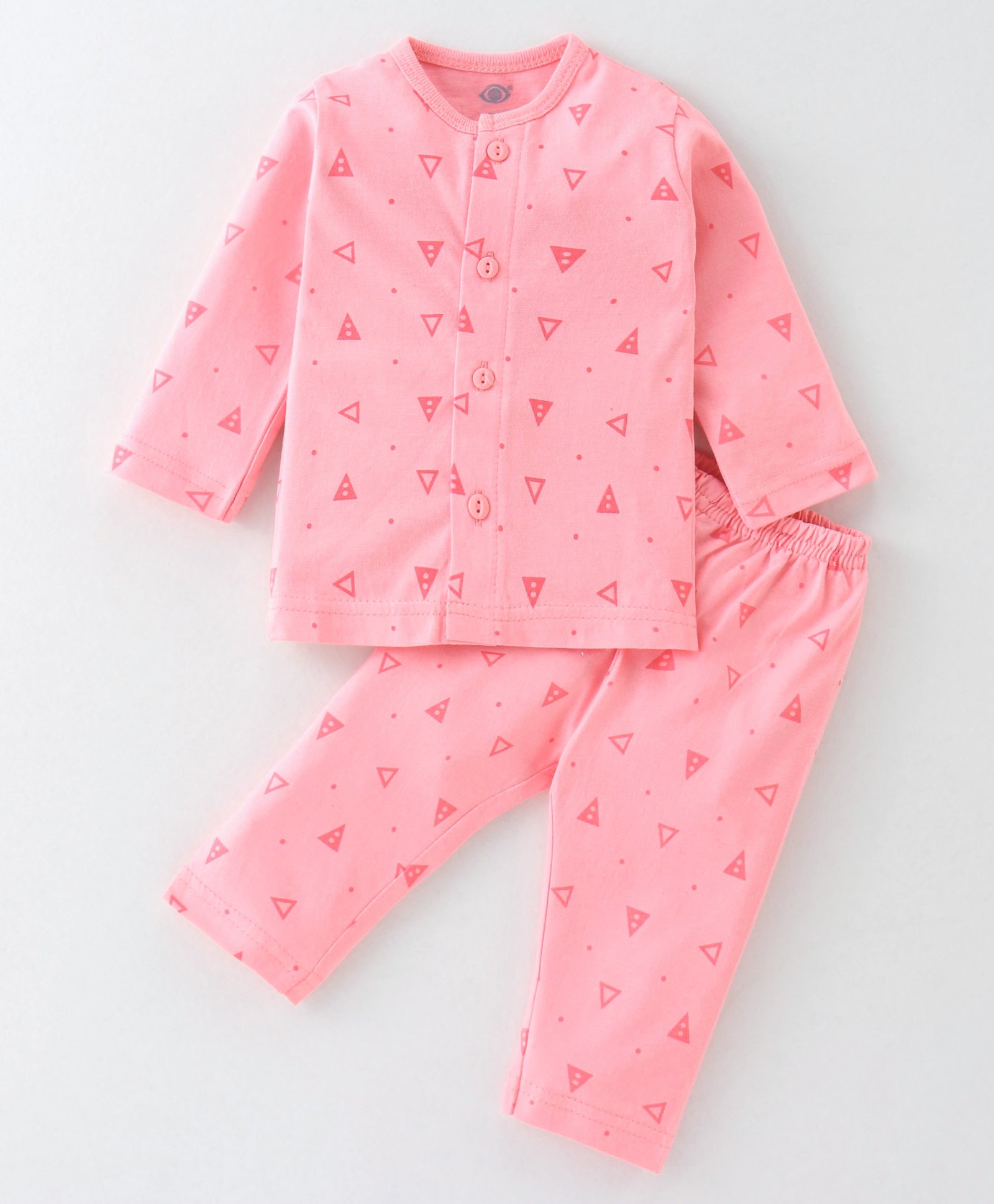 Zero Sinker Knit Full Sleeves Night Suit With Teddy Print - Pink-image-15