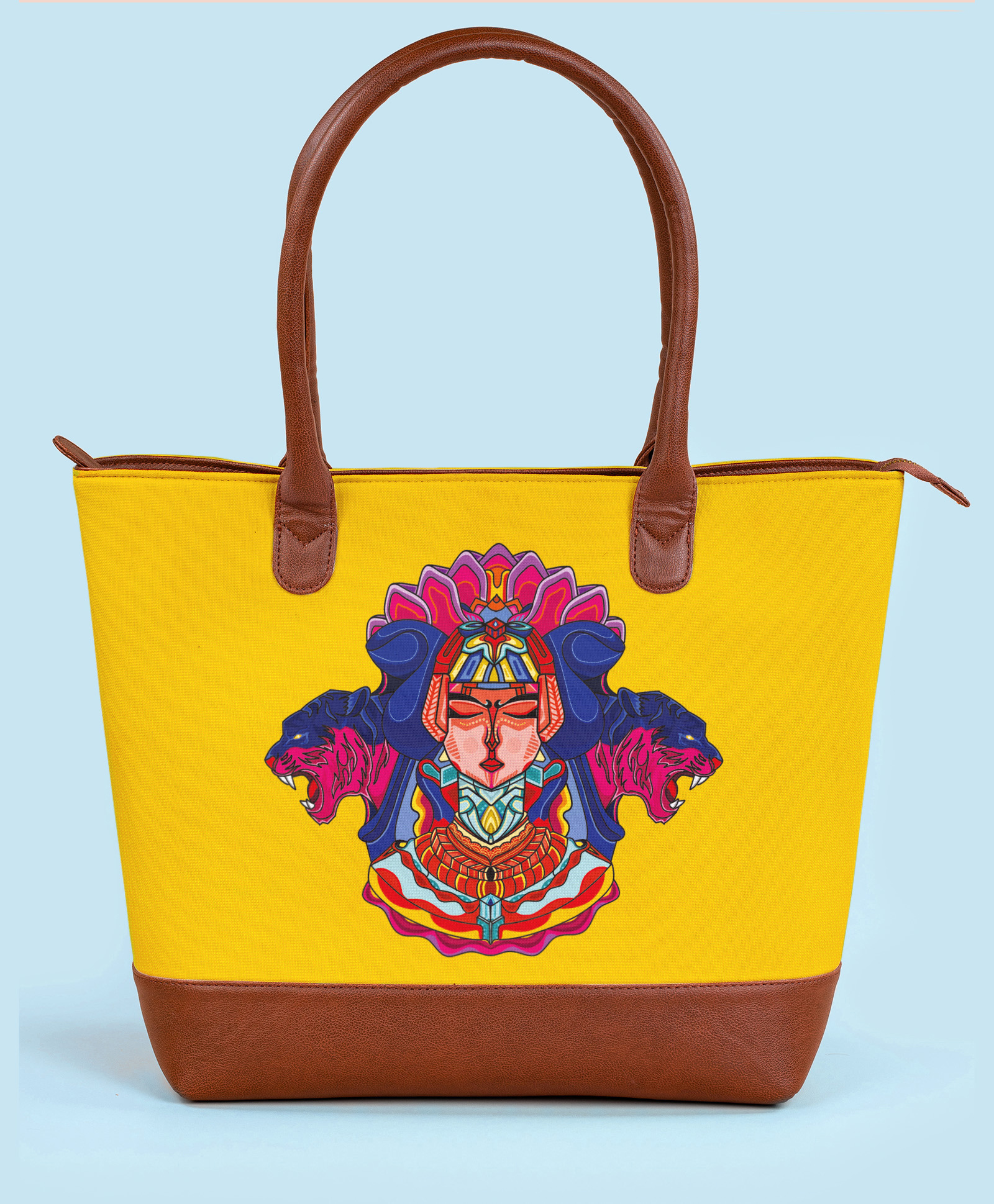 Kalankit Everyday Tote Bags For Women | Spacious Office Bag For Women | Designer Tote Bags With Compartments | yellow-image-23