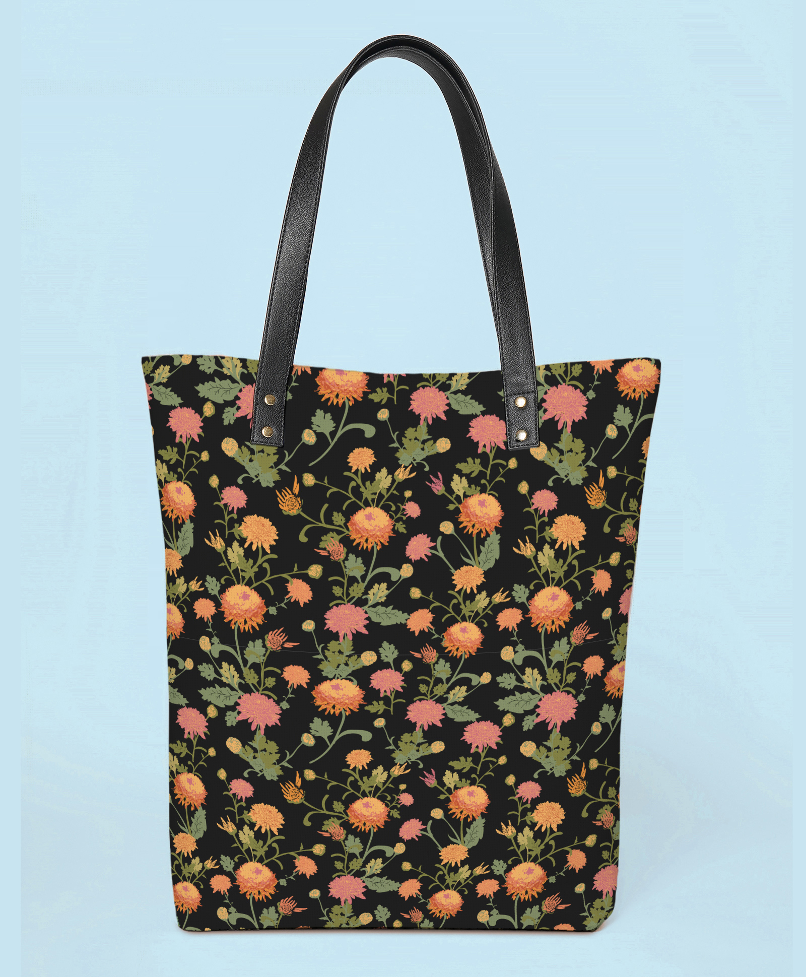 Kalankit Everyday Handbags For Women | Spacious Tote Bag | Designer Large Tote Bags | black | floral-image-5