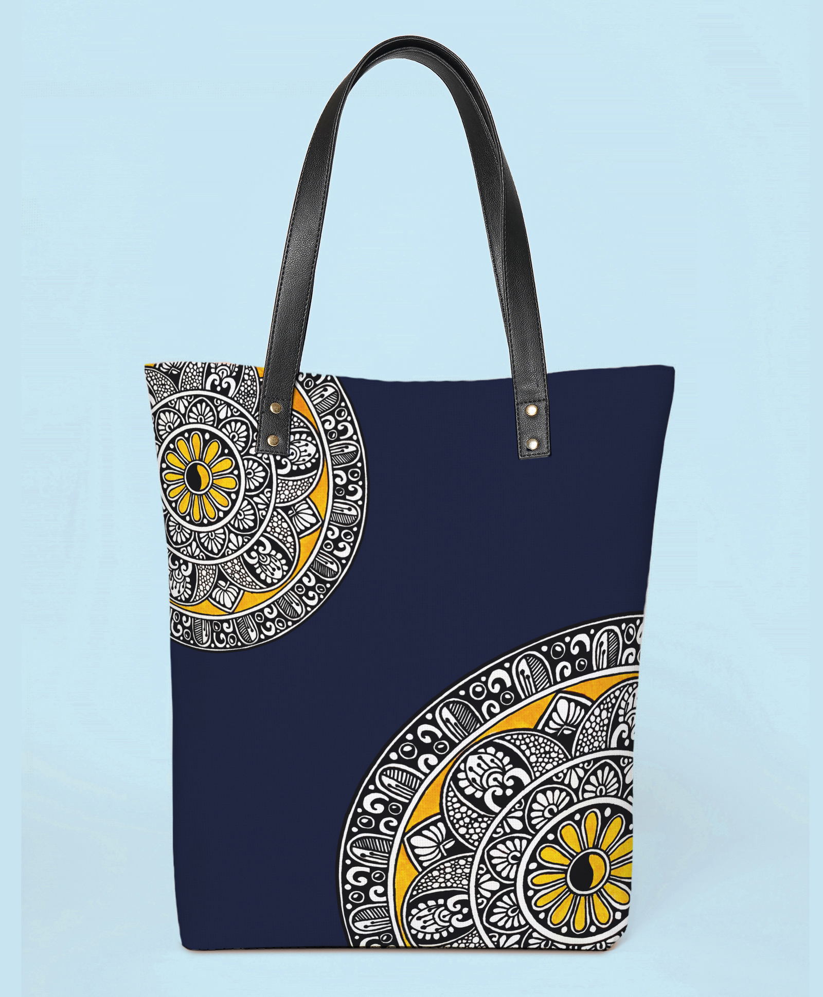 Kalankit Spacious Tote Bag | Everyday Tote Bags For Women | Printed Stylish Tote Bags |Travel Tote Bag | blue | mandala-image-47