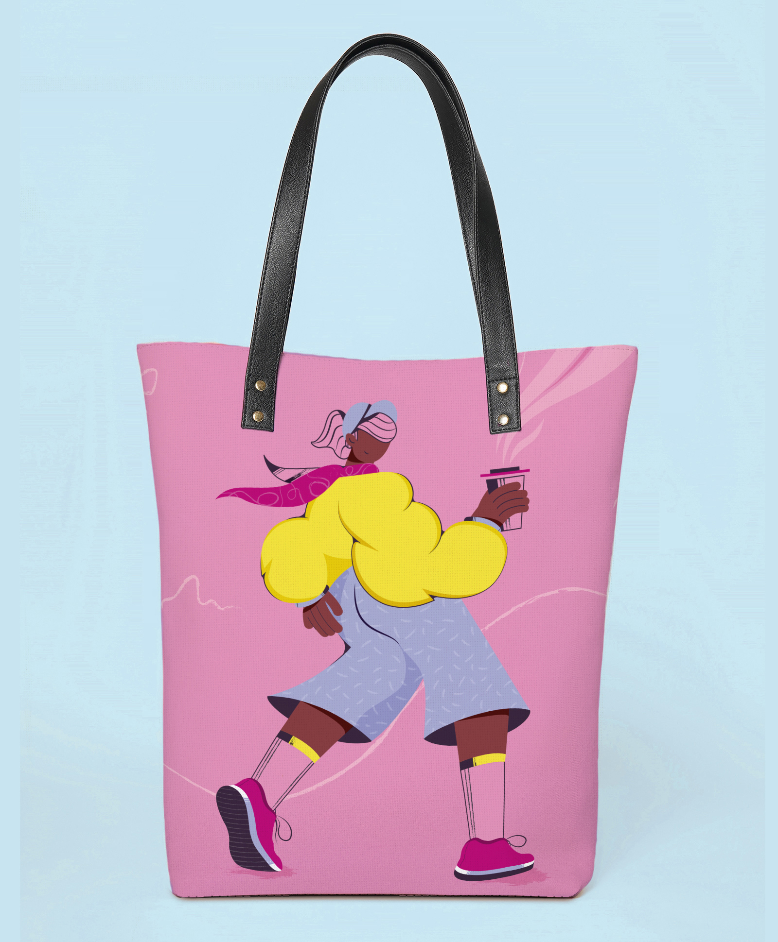 Kalankit Travel Beach Tote Bags For Women | Vegan Leather Spacious Tote | Work Tote Bags For Women | pink-image-3