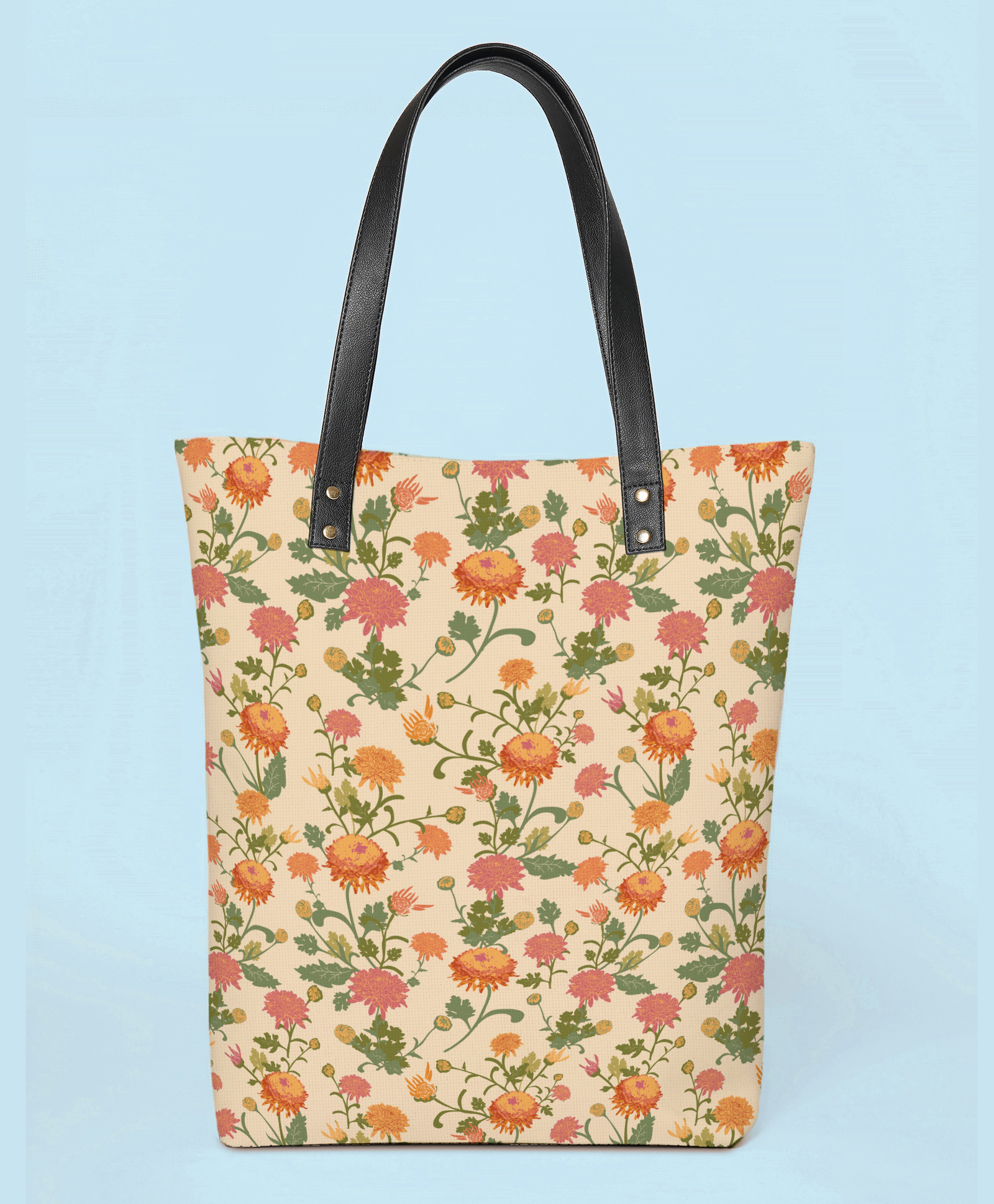 Kalankit Stylish Tote Bag For Everyday Use | Lightweight Printed Tote Bag | Large Tote Bags For Women | beige | floral-image-3