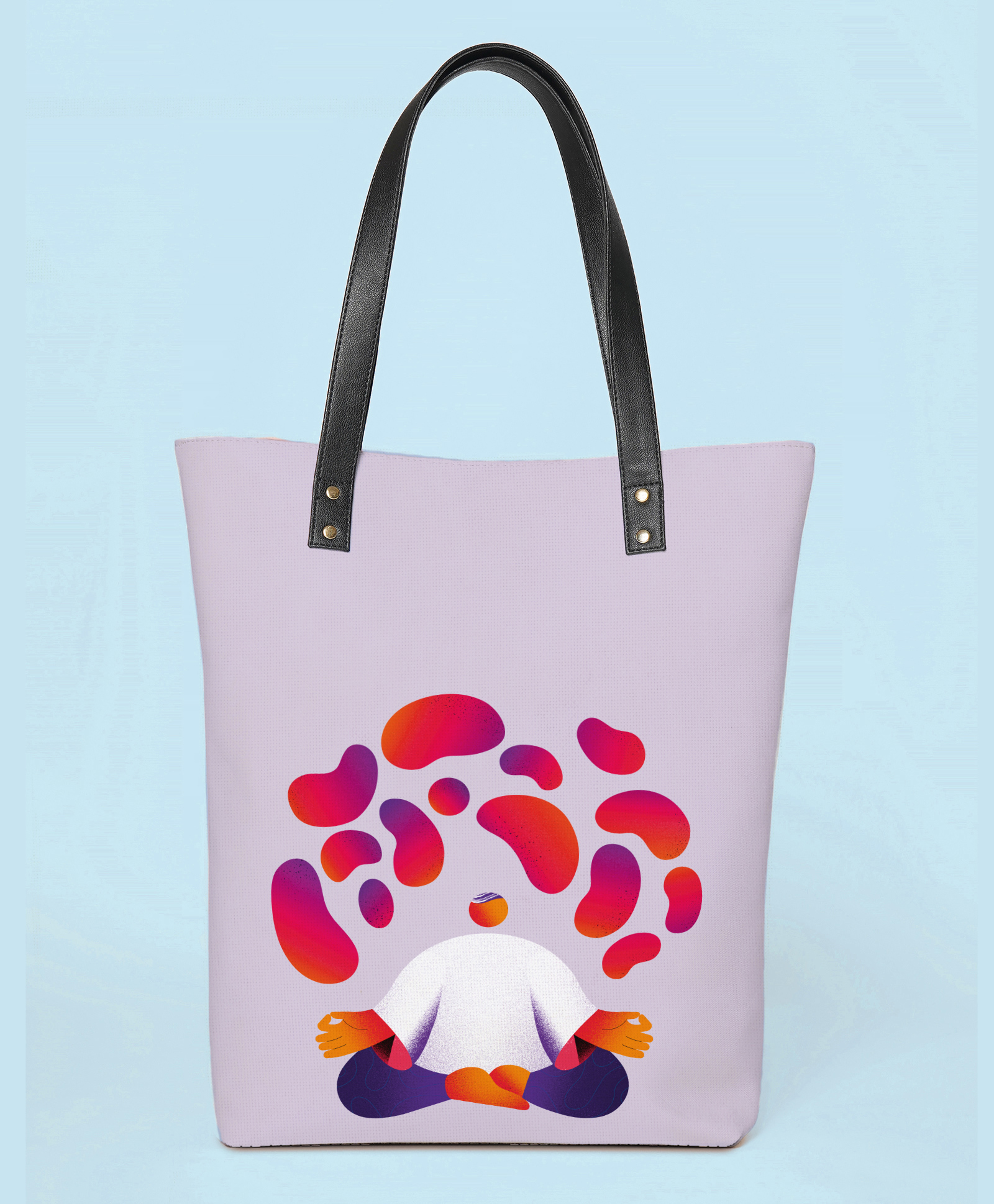 Kalankit Designer Tote Bags | Everyday Tote Bags For Women | Vegan Leather Printed Tote Bag For Work | purple-image-47
