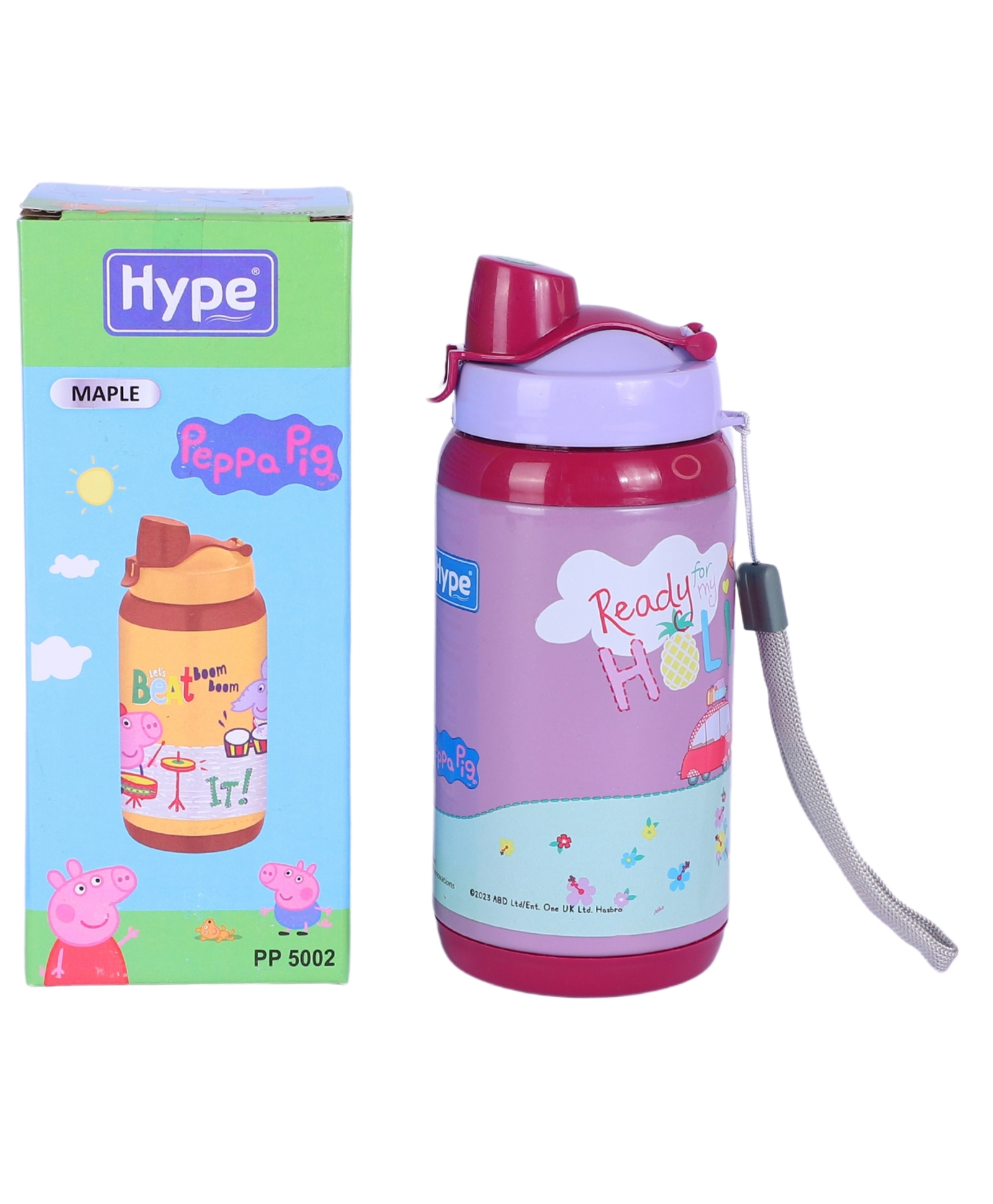 Hype Stainless Steel Pink Purple Color Peppa Pig Kids Water Bottle  MAPLE - 300 ml-image-24