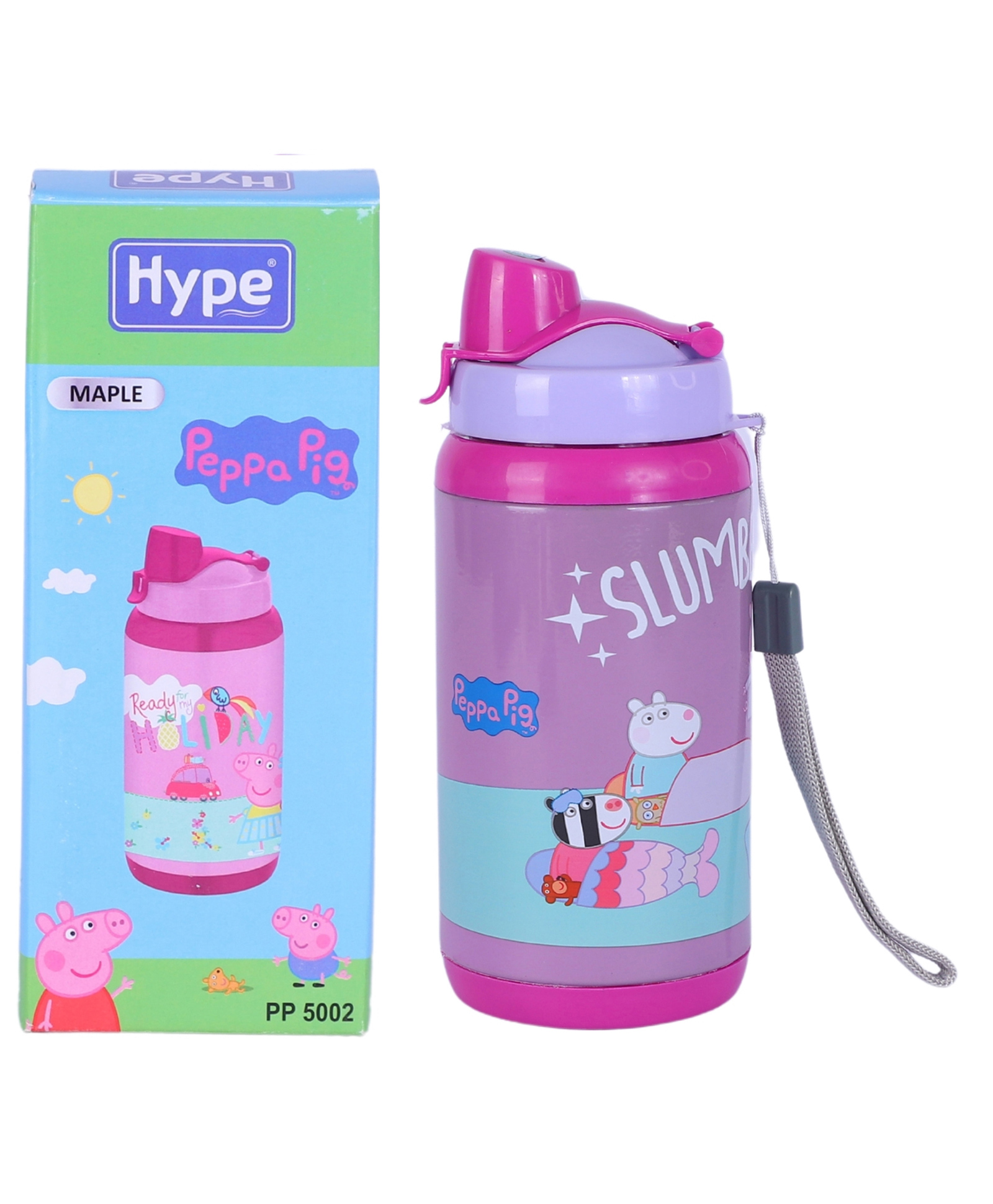 Hype Stainless Steel Voilet Purple Color Peppa Pig Kids Water Bottle  MAPLE - 300 ml-image-28