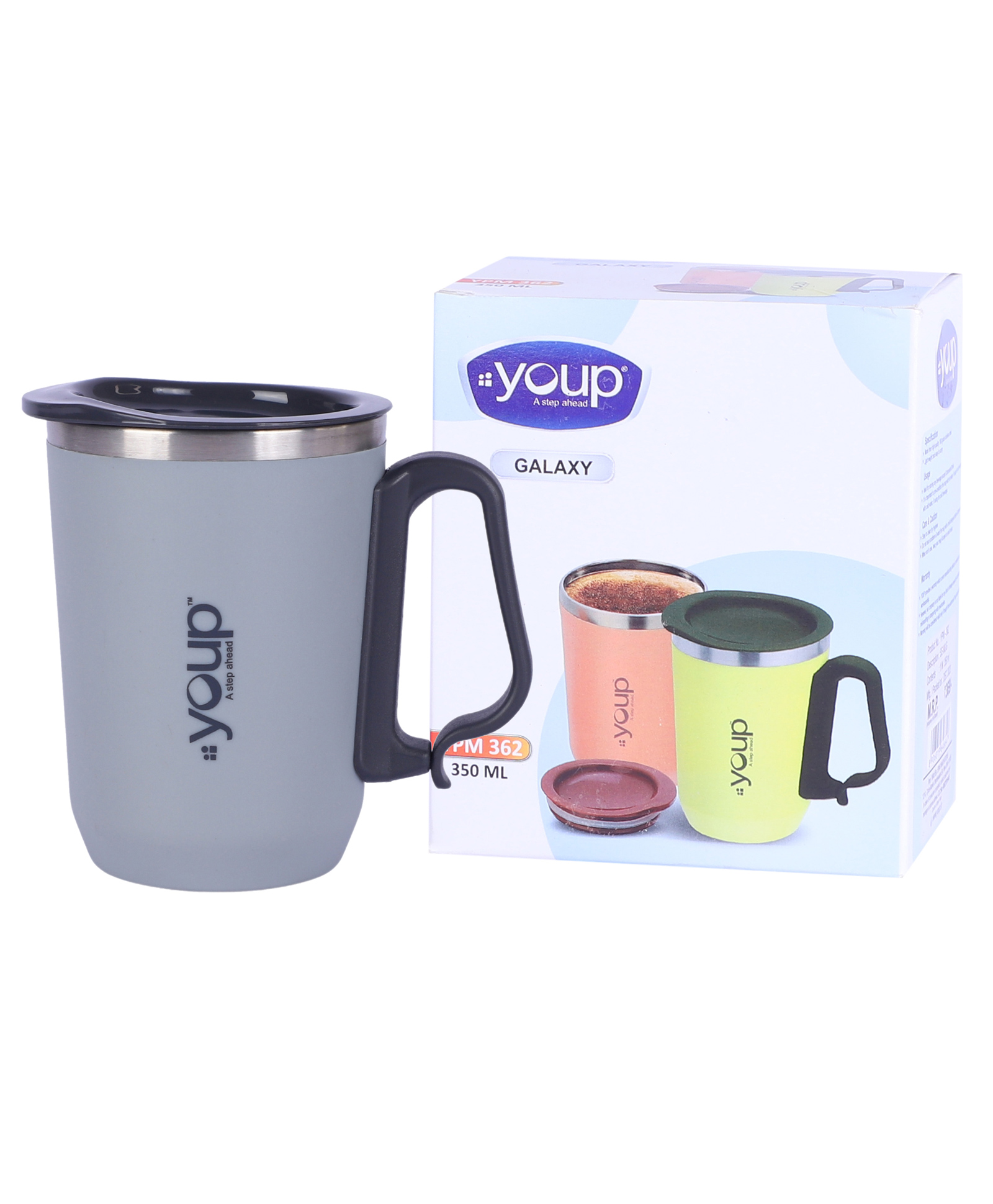 YOUP Thermosteel Grey Color Coffee Mug GALAXY - 350 ml-picture-39