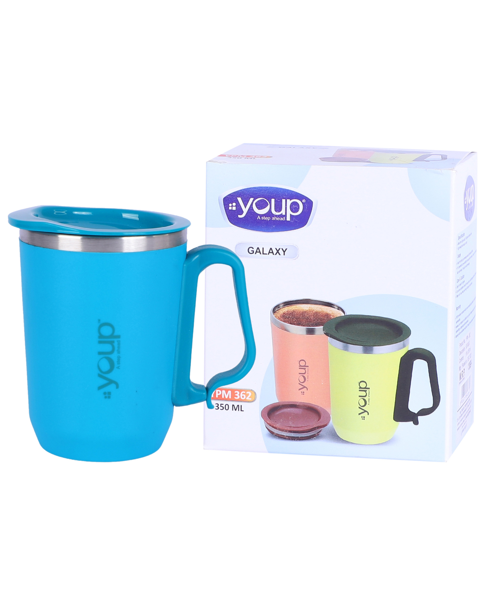 YOUP Thermosteel Turquoise Blue Color Coffee Mug GALAXY - 350 ml-picture-1