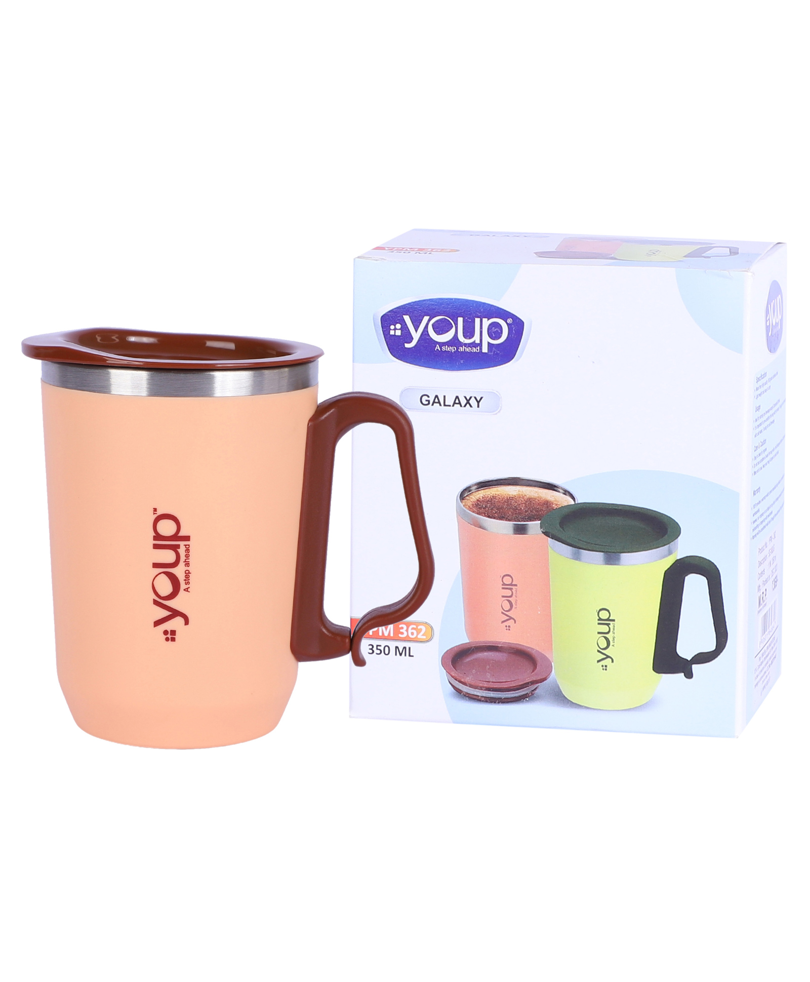 YOUP Thermosteel Beige Color Coffee Mug GALAXY - 350 ml-picture-21