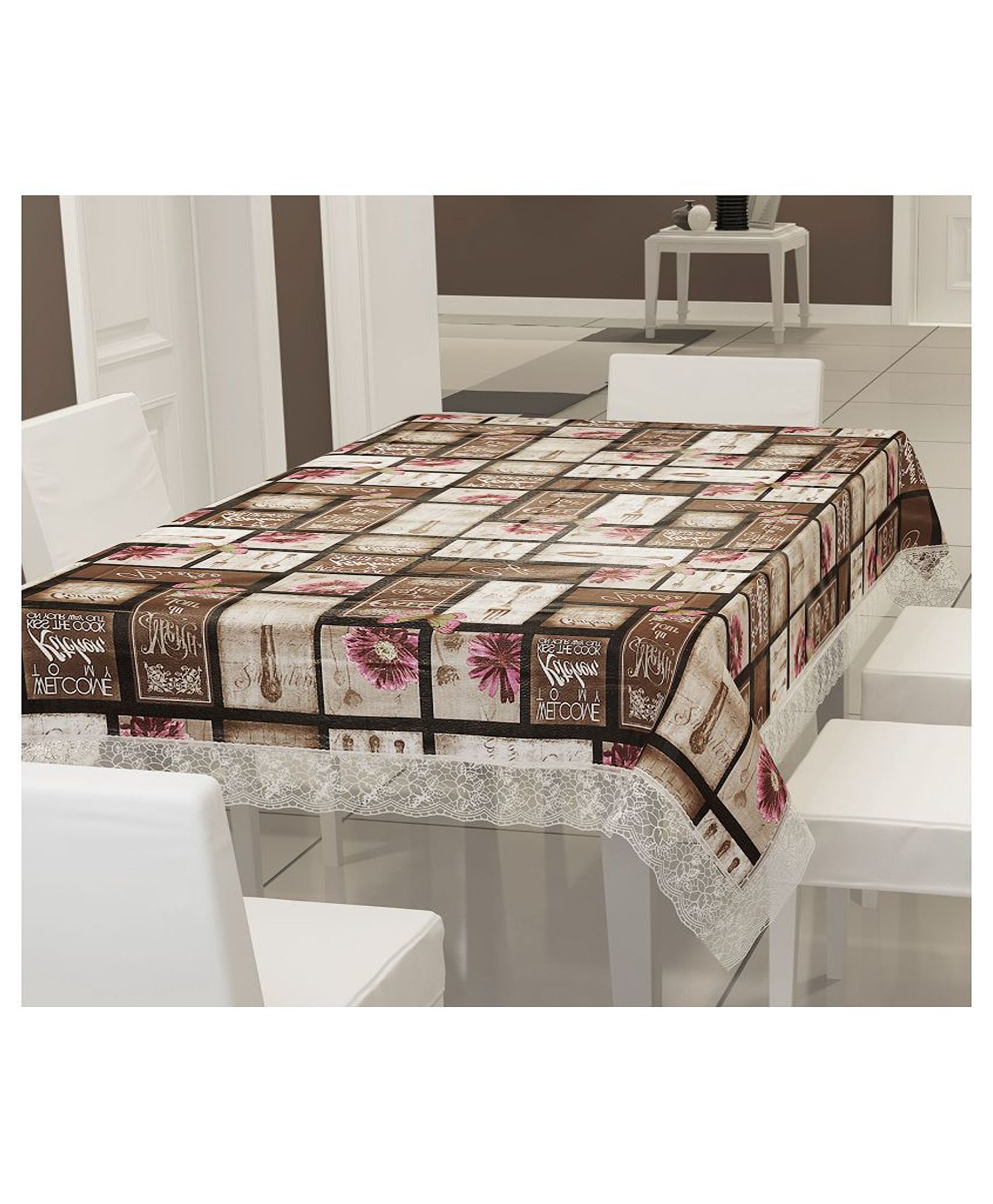 Dakshya Industries PVC Waterproof 6 Seater Dining Table Cover - Multicolor-picture-11