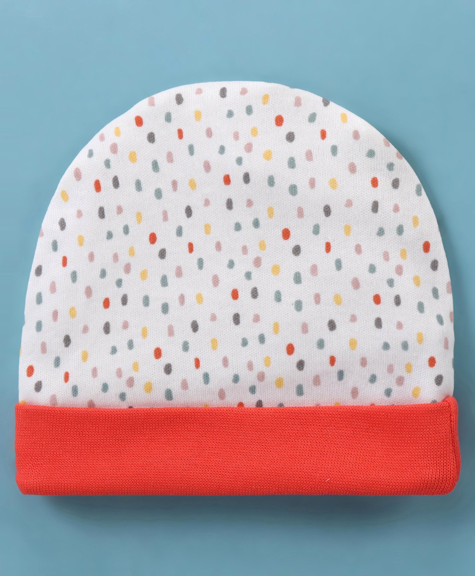 Ben Benny Interlock 100% Cotton Knit Polka Dots Print Round Cap Red - Diameter 11.5 cm-image-29
