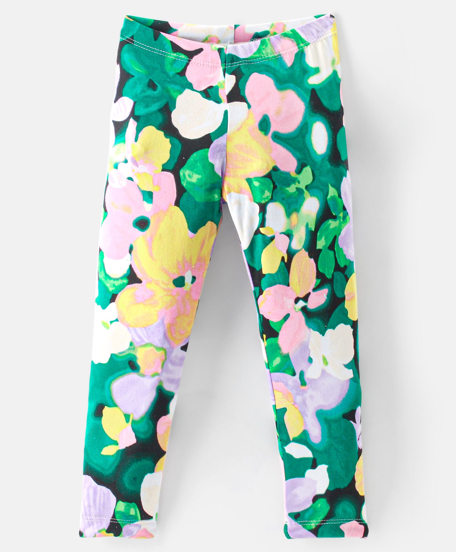 CrayonFlakes Floral Printed Stretchable Leggings - Multi Colour-image-38