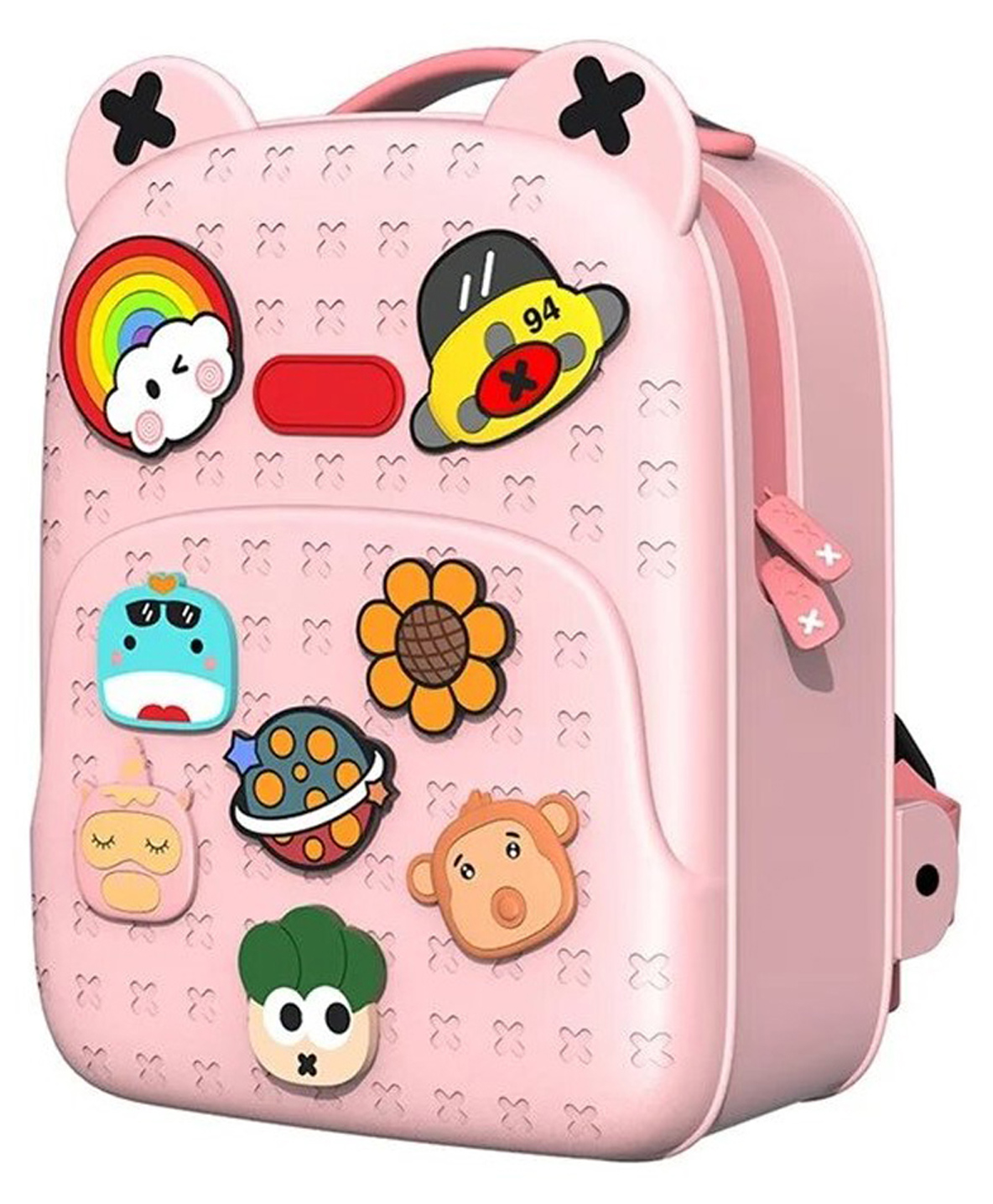AKN TOYS Backpack Kawaii Pinky Pink Backpack With DIY Pattern Patch Adjustable Straps Bag Premium Modern Design Bags -  14 Inch-picture-9