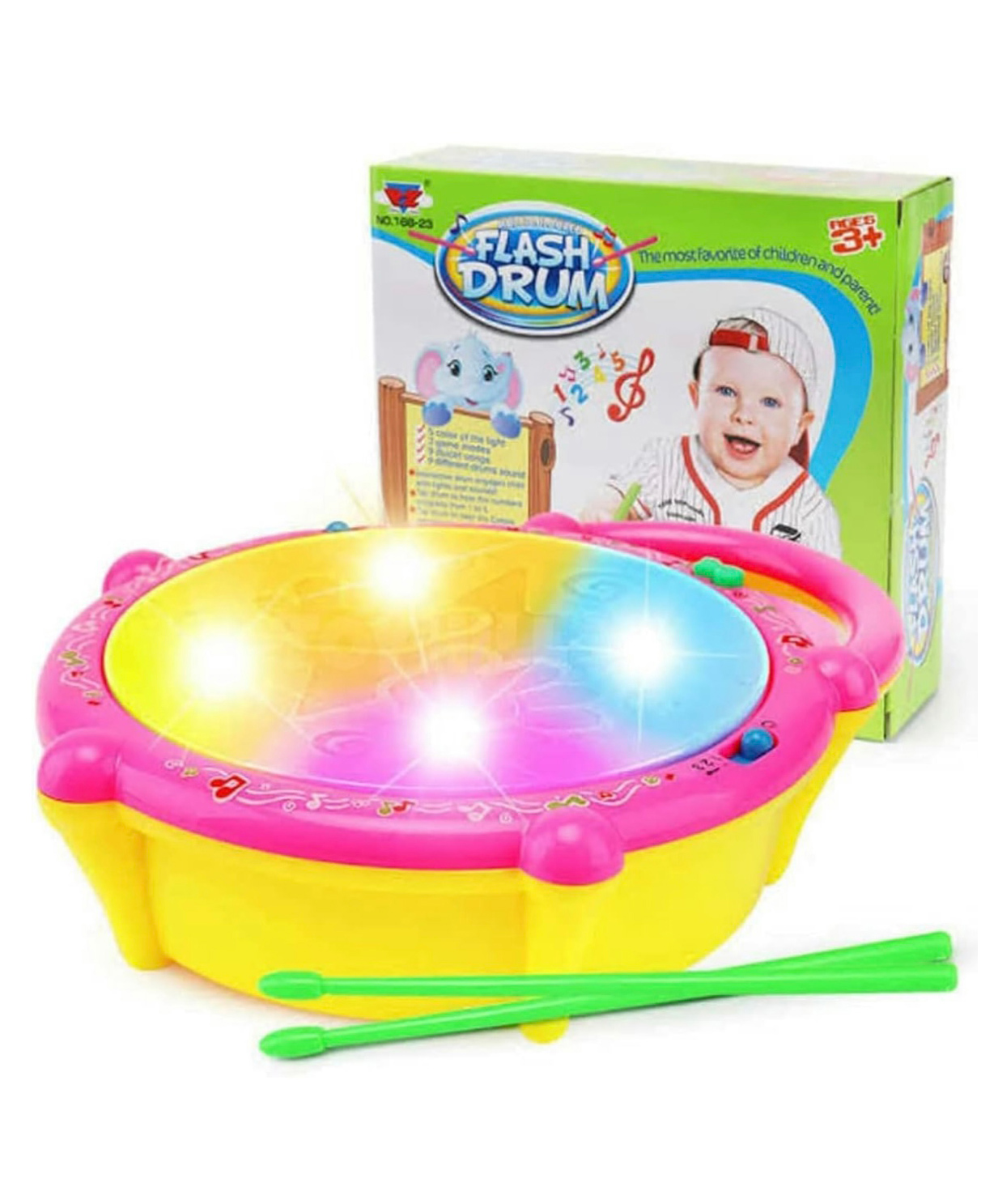 AKN TOYS 3D Flash Drum Toys for Kids with Lights & Music- Multicolor-image-43